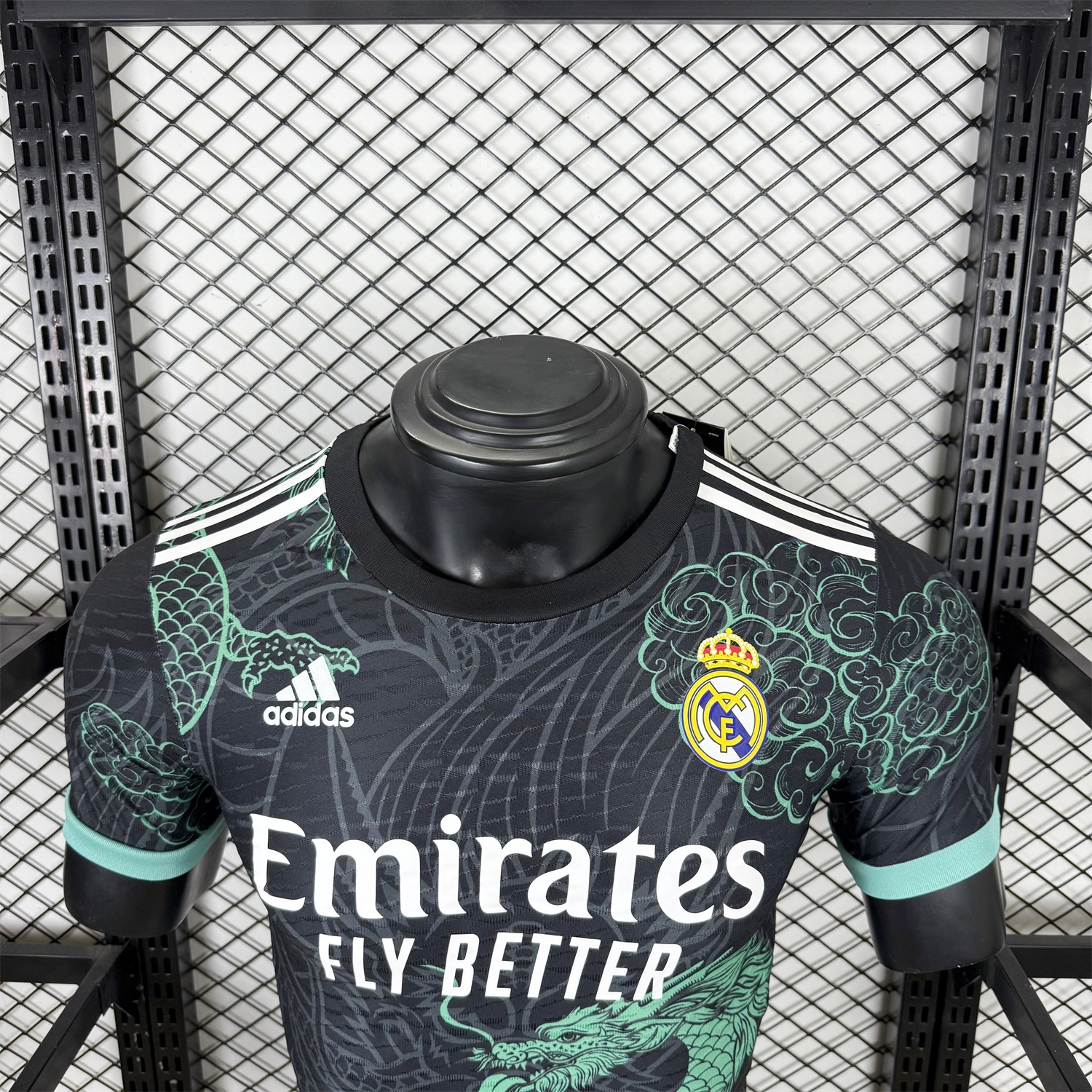 Real Madrid 25-26 Green Dragon Soars Black Jersey - Player Version - Unitedfutballjersey