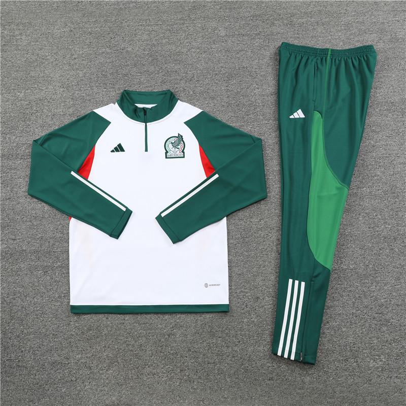 Mexico 23-24 Long Sleeve Training Set -White and Green - Unitedfutballjersey
