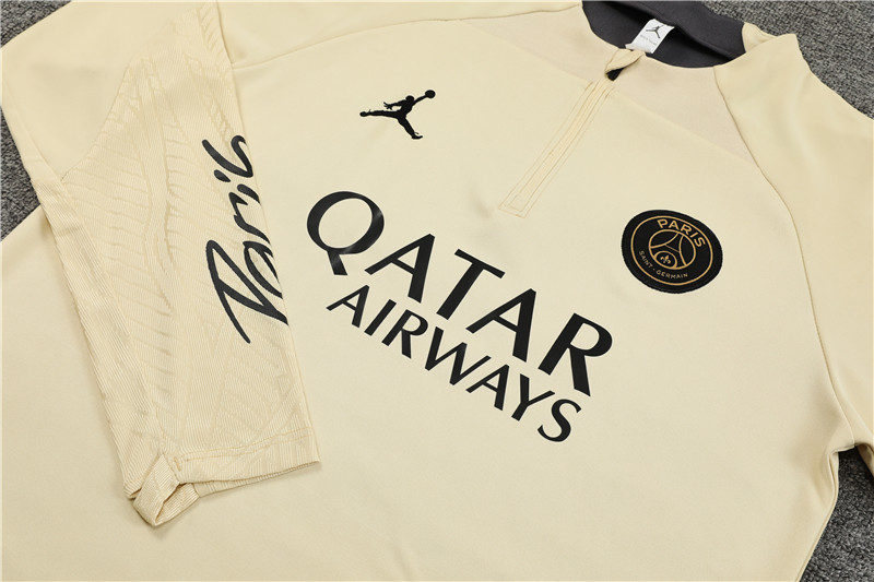 Paris Saint-Germain PSG 23-24 Long Sleeve Training Set -Beige - Unitedfutballjersey