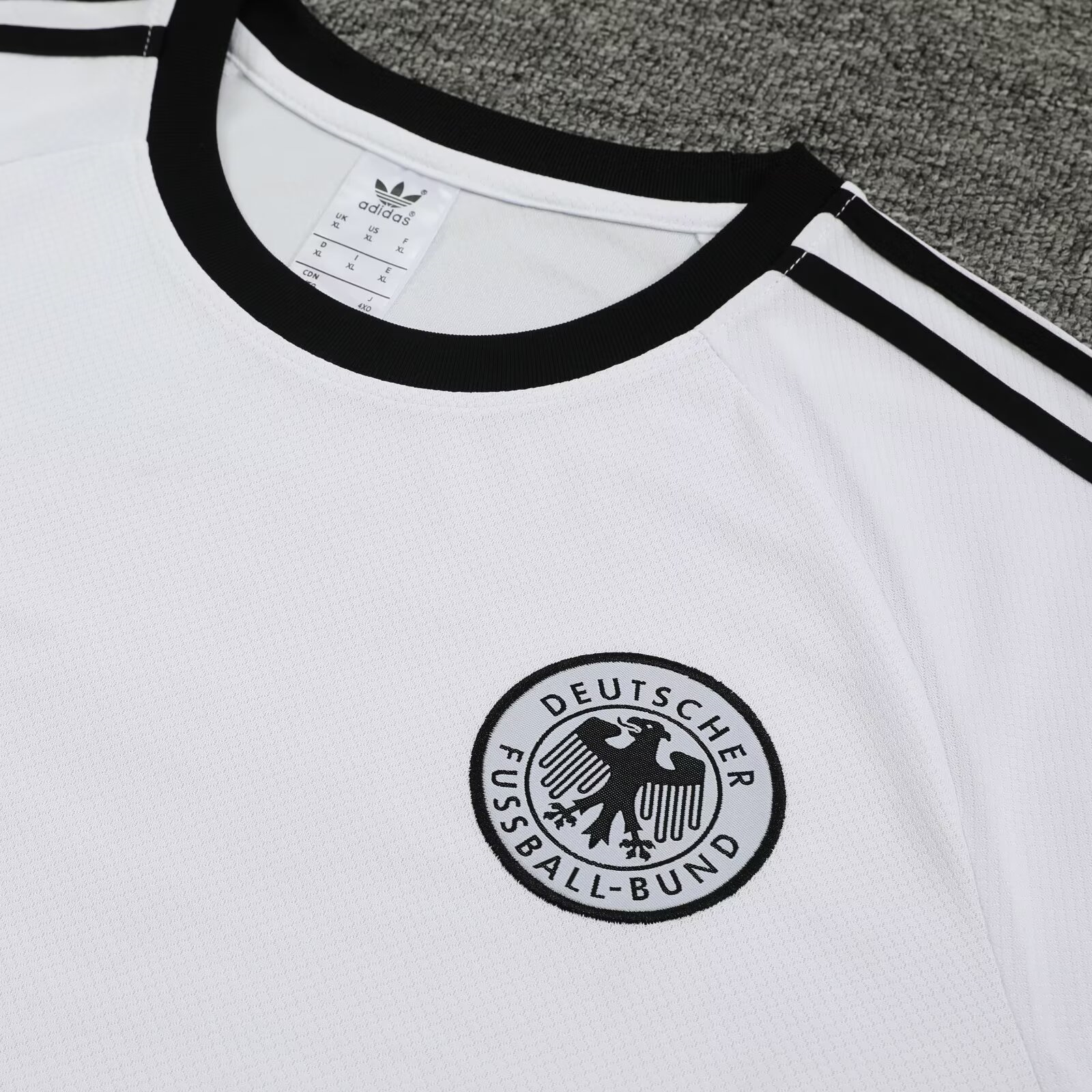 Germany 2024 Originals 3-Stripes Short-Sleeve Training Set - White - Unitedfutballjersey