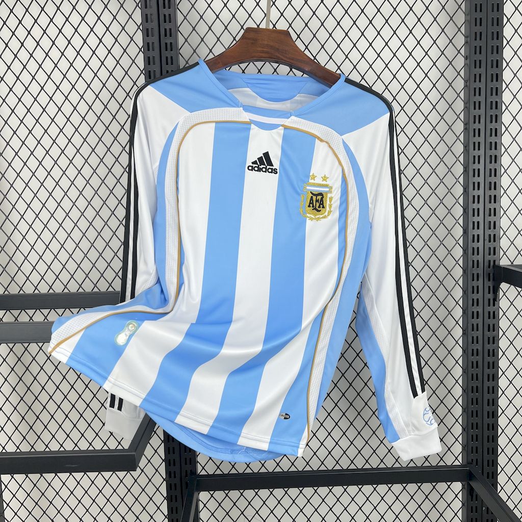 Retro Argentina 2006 Home Long Sleeves Jersey - Unitedfutballjersey