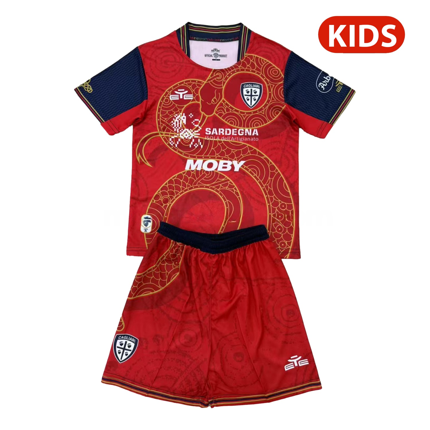 Cagliari Calcio 24-25 Year of the Snake Special Kids Kit - Unitedfutballjersey