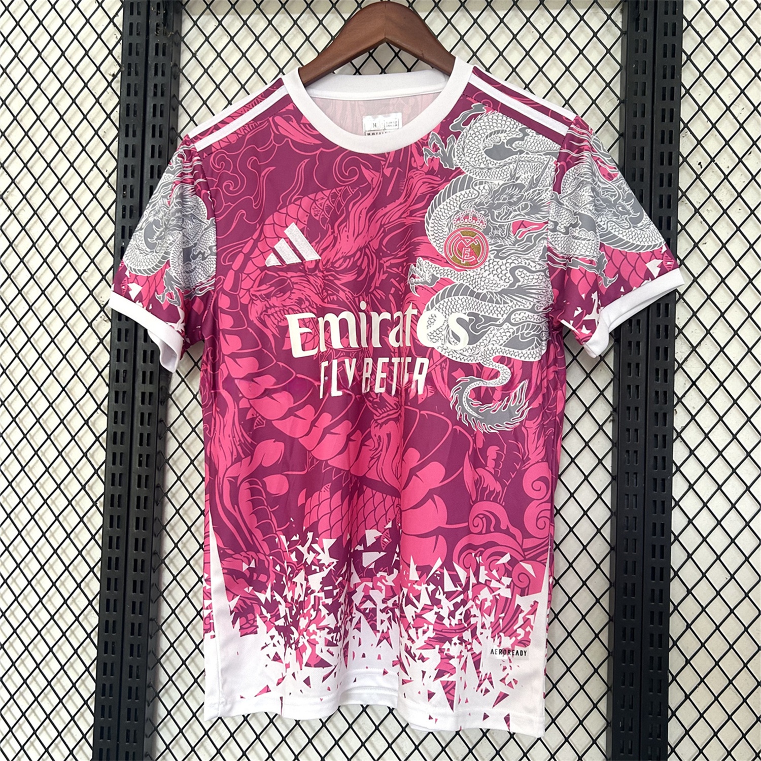 Real Madrid 25-26 White Dragon Pink Special Jersey - Fans Version - Unitedfutballjersey
