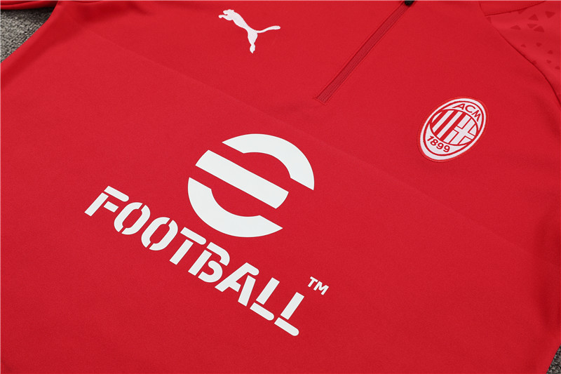 AC Milan 23-24 Long Sleeve Training Set -Red - Unitedfutballjersey