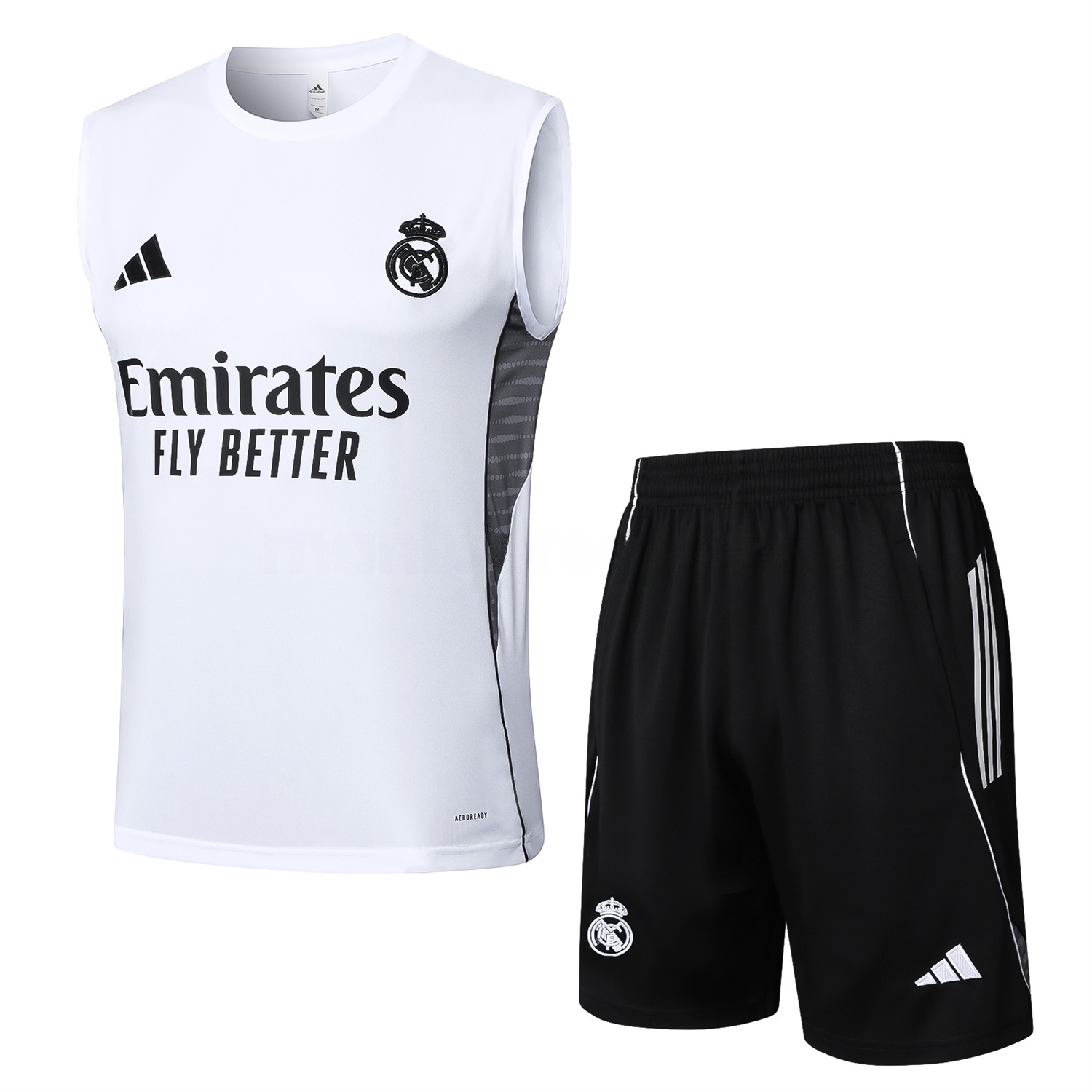 Real Madrid 25-26 Vest Training Set - White Vest and Black Shorts - Unitedfutballjersey