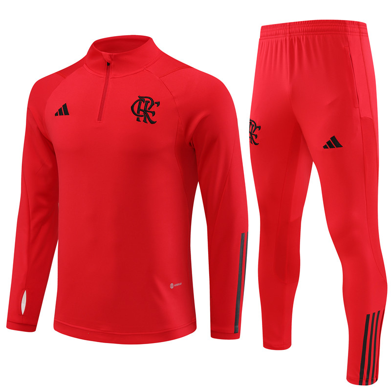 Flamengo 23-24 Long Sleeve Training Set -Red - Unitedfutballjersey