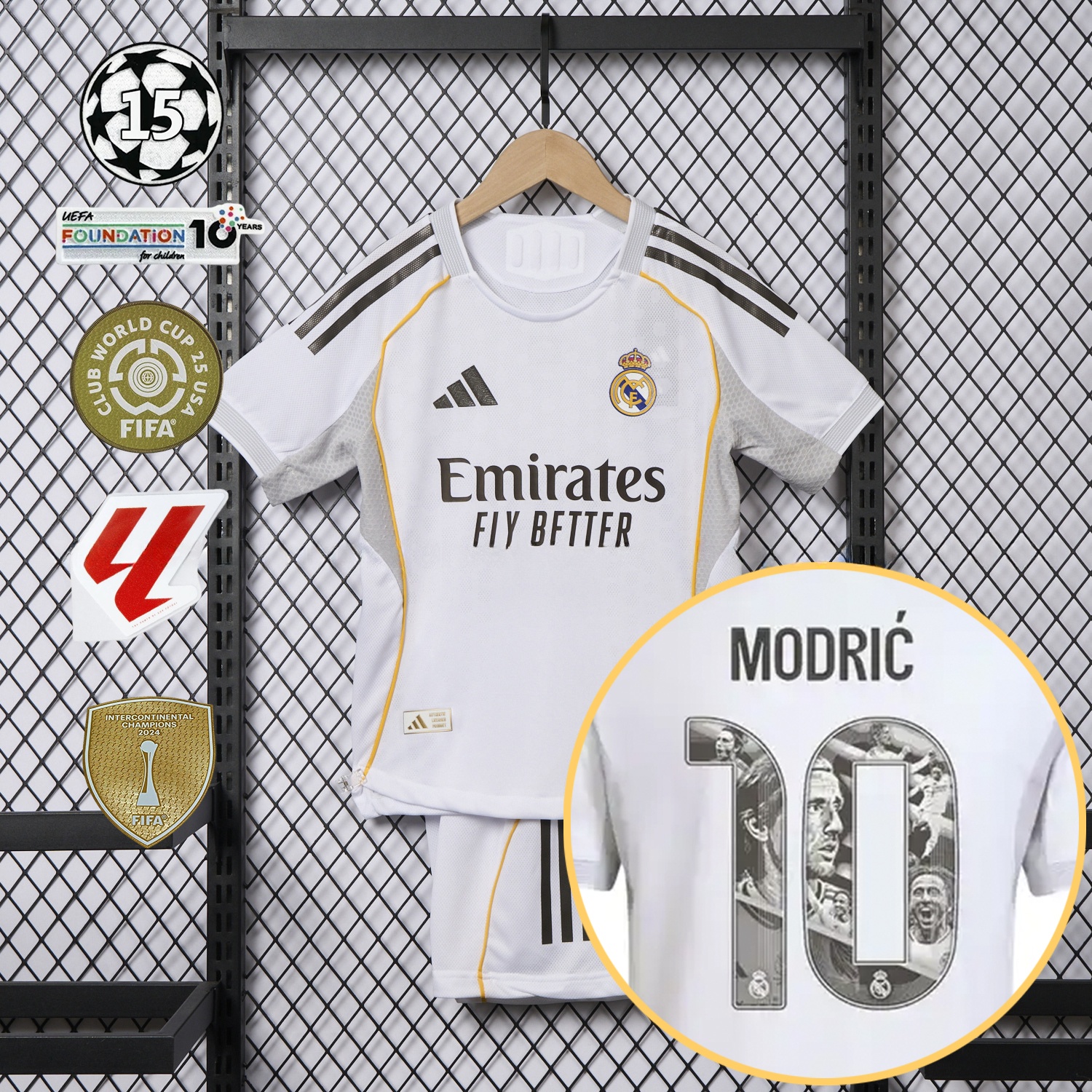 Real Madrid 25-26 Home Modrić Limited Edition Kids Kit - Player Version - Unitedfutballjersey