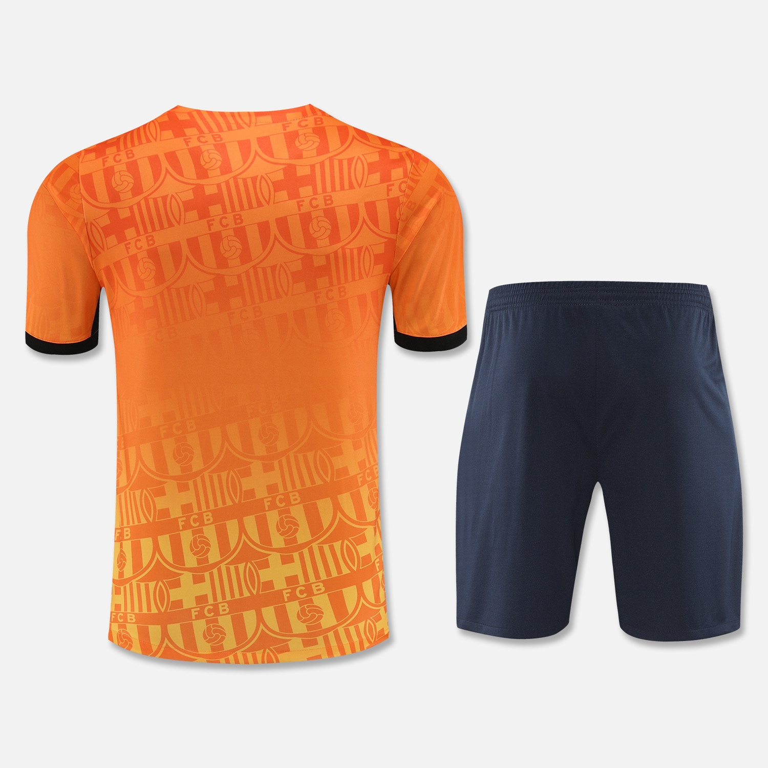 Barcelona 24-25 Short-Sleeve Training Set - Orange Top & Black Shorts - Unitedfutballjersey