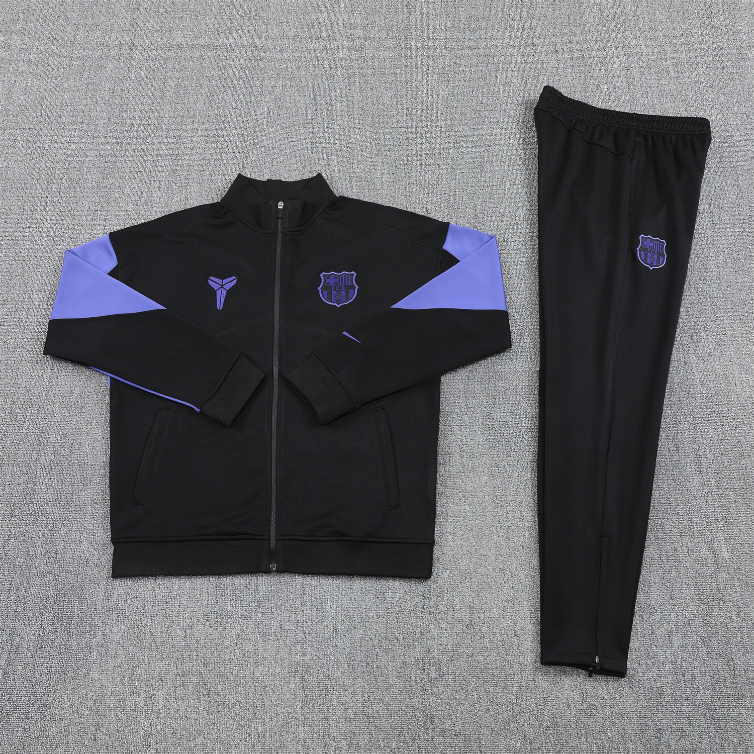 Barcelona 25-26 Jacket Training Tracksuit - Black Purple Jackets & Black Pants - Unitedfutballjersey