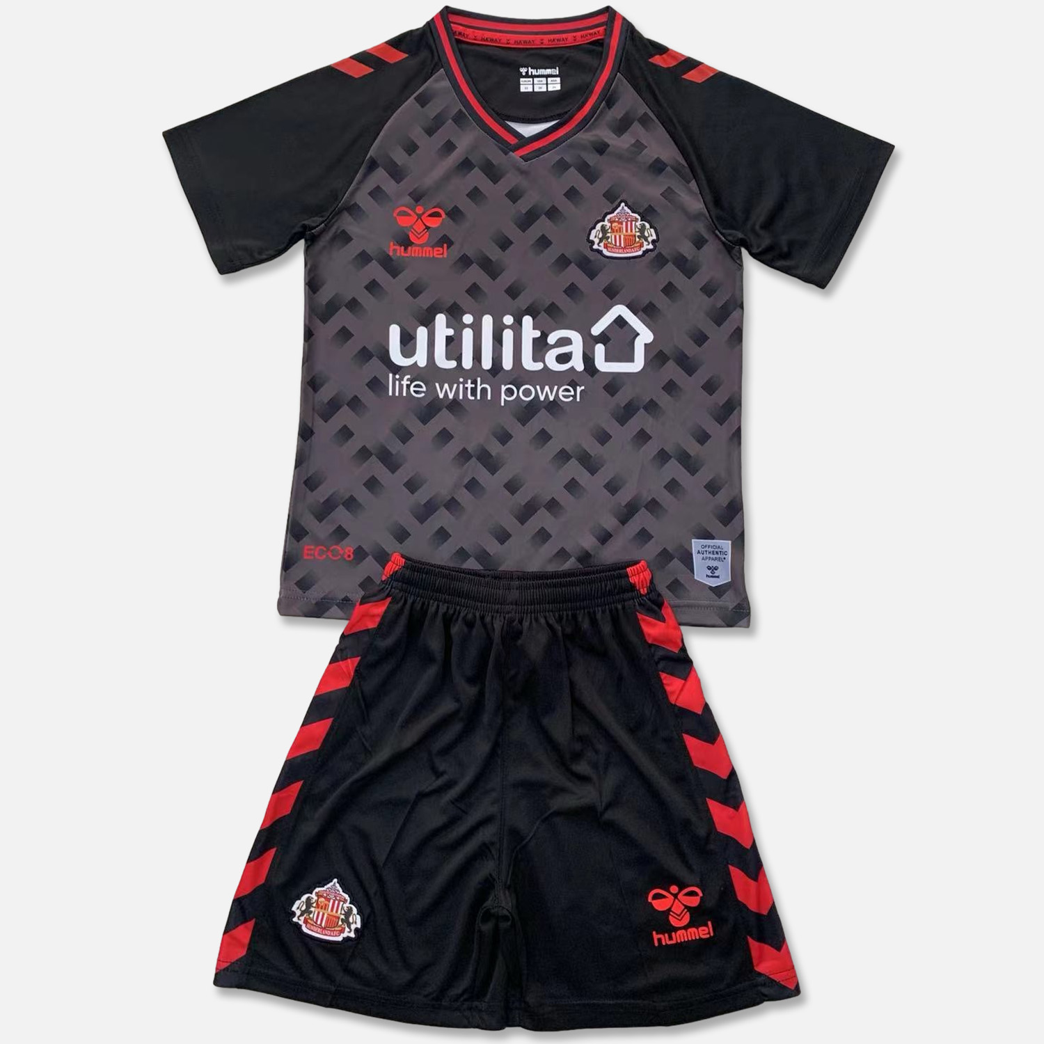 Sunderland 24-25 Black Goalkeeper Kids Kit - Unitedfutballjersey