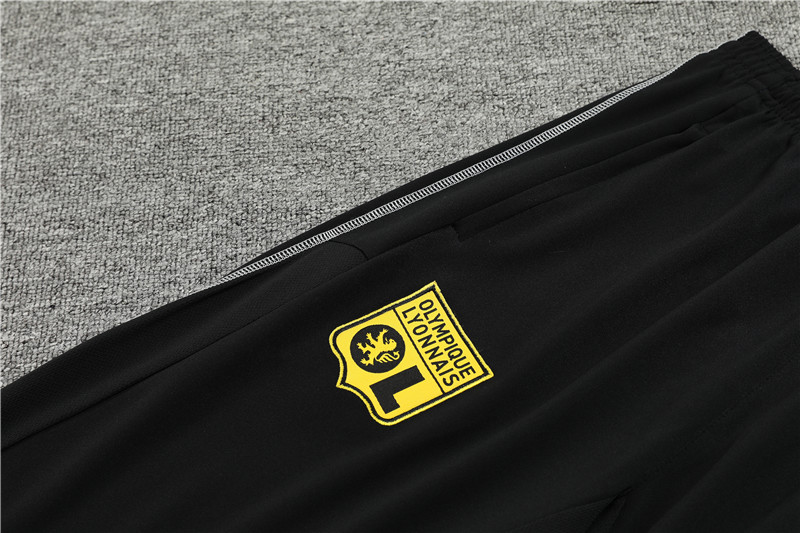 Lyon 23-24 Kids Long Sleeve Training Set Black - Unitedfutballjersey