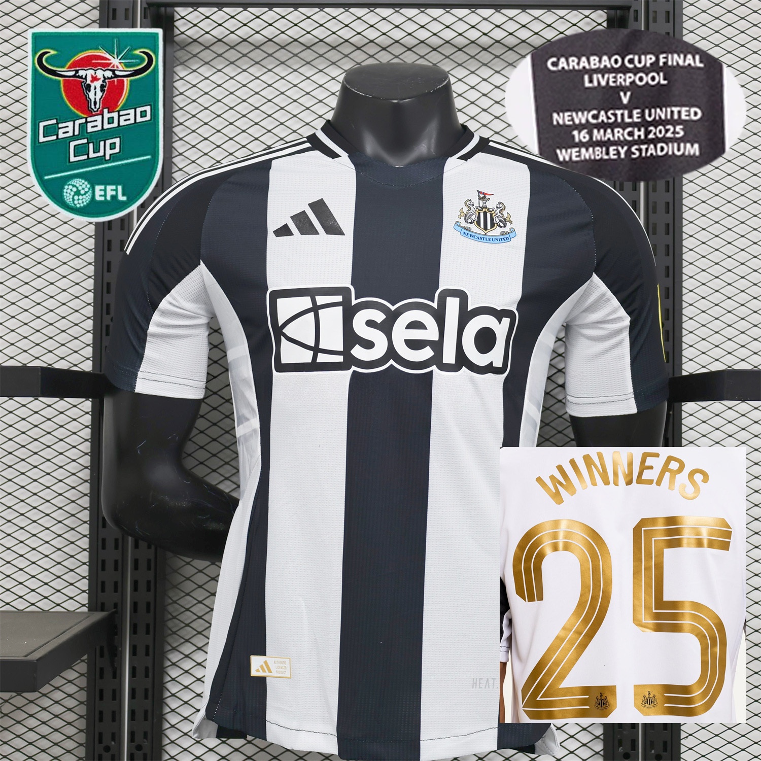 Newcastle United 2025 CARABAO CUP FINAL Home Jersey - Player Version - Unitedfutballjersey