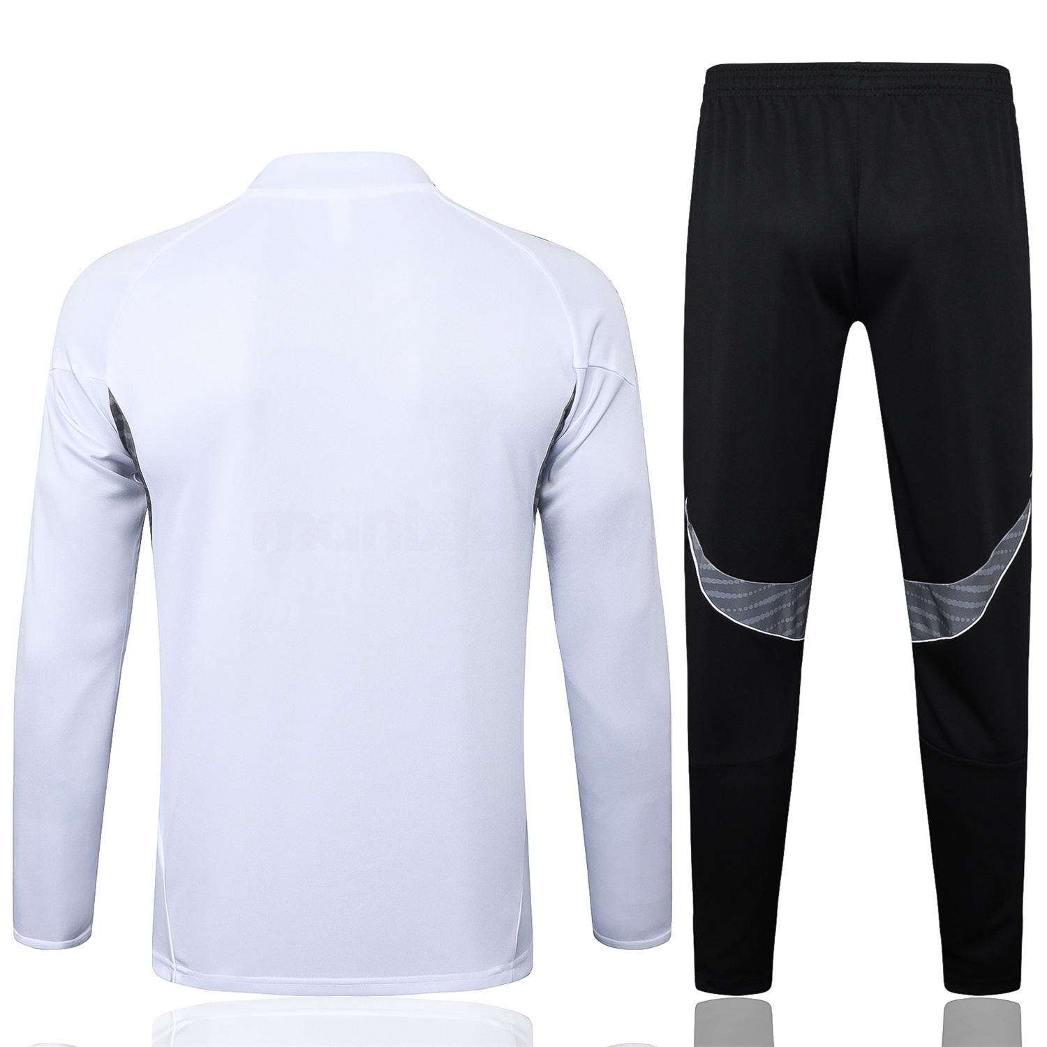 Real Madrid 25-26 Long Sleeve Training Set - White Top and Black Pants - Unitedfutballjersey
