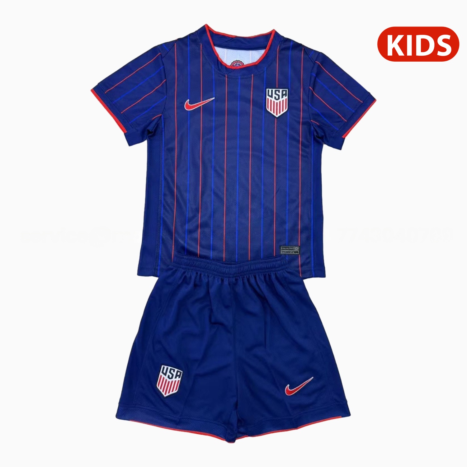 United States USA 25-26 Away Deep Blue Kids Kit - Unitedfutballjersey