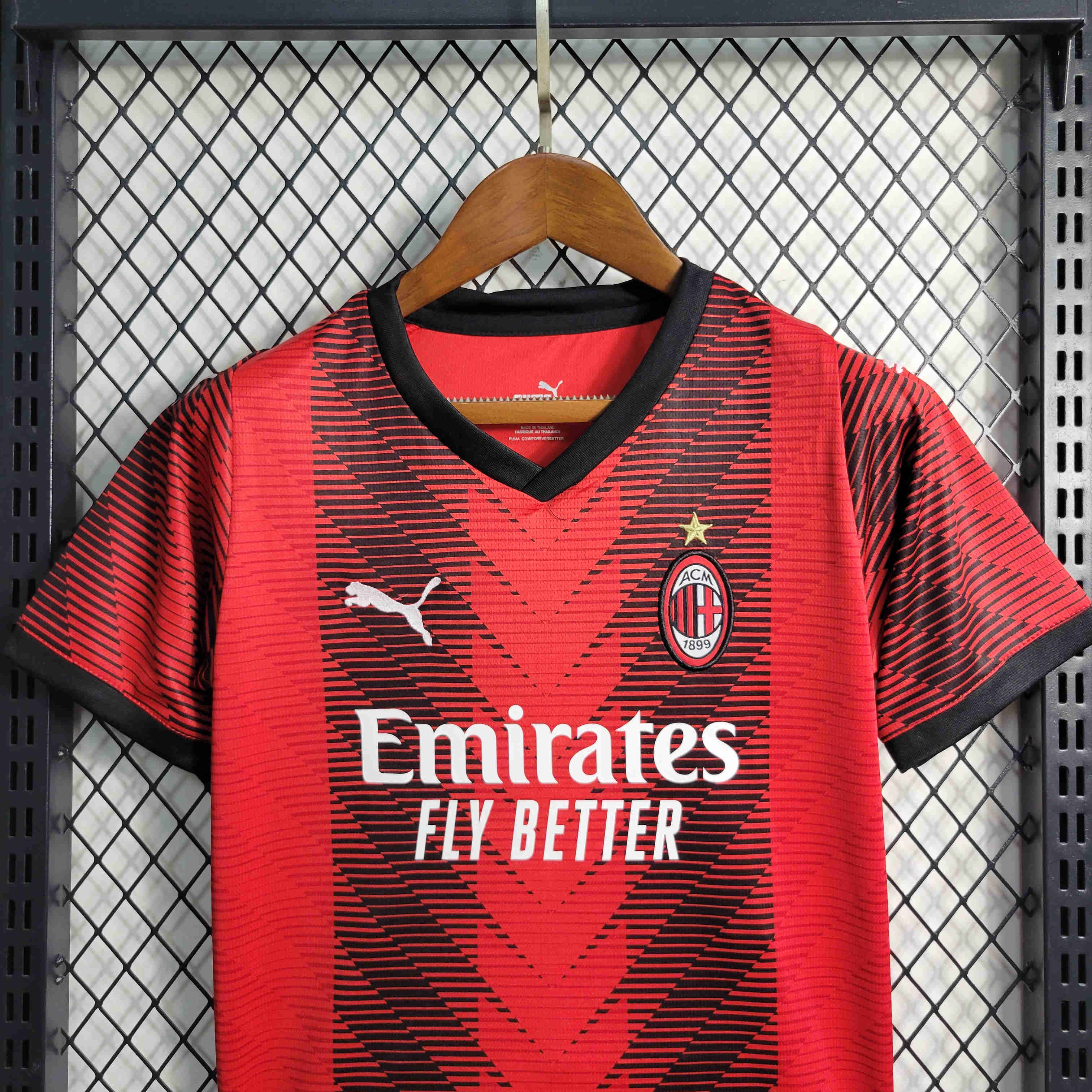 AC Milan 23-24 Home Kids Kit - Unitedfutballjersey