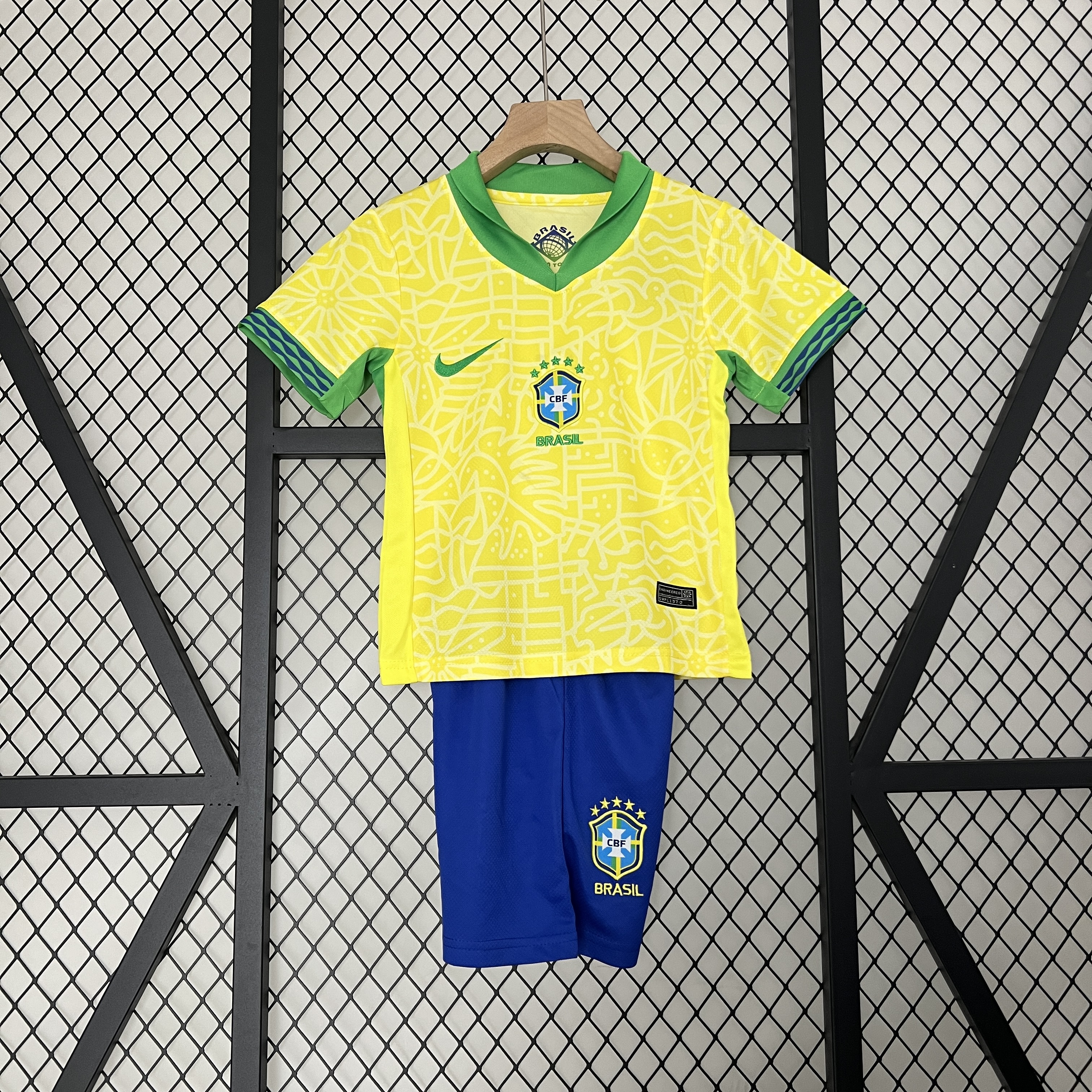 Brazil 2024 Home Stadium Kids Kit - Unitedfutballjersey