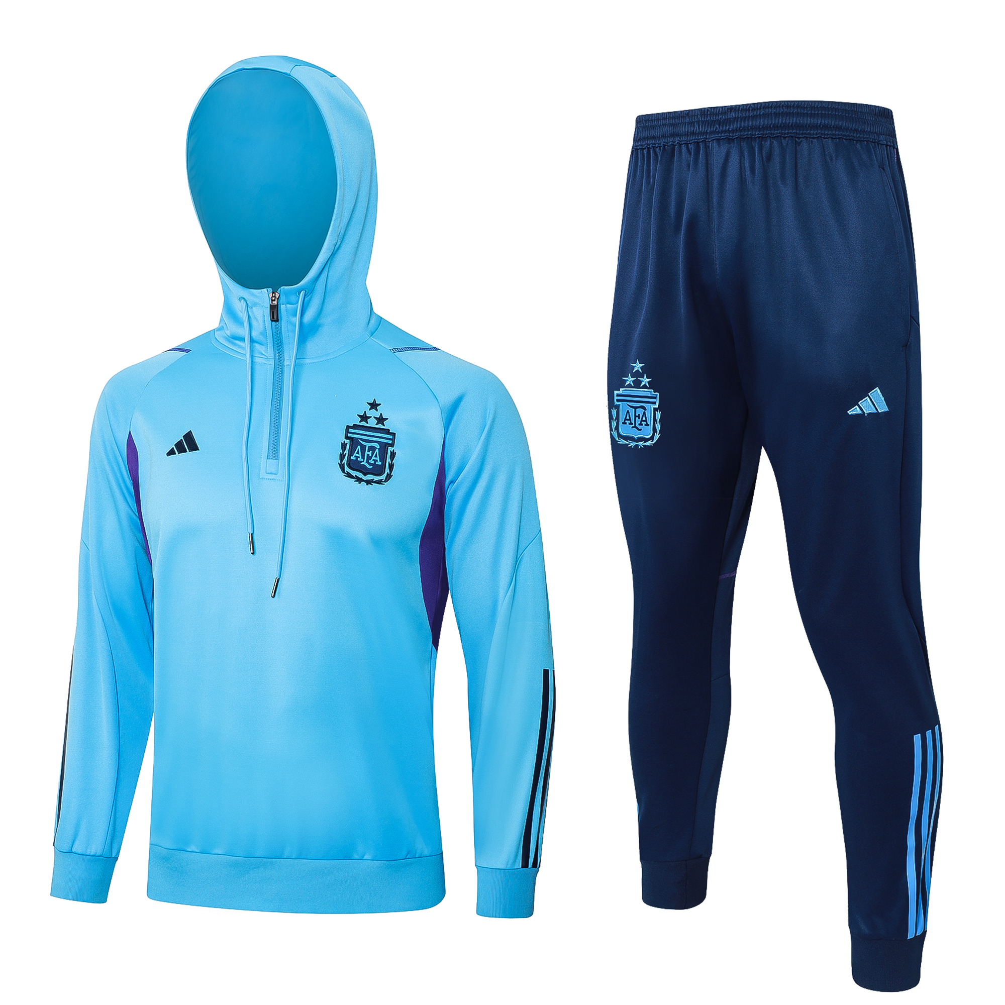Argentine 23-24 Men's Training Hoodie + Pants - Light Blue - Unitedfutballjersey