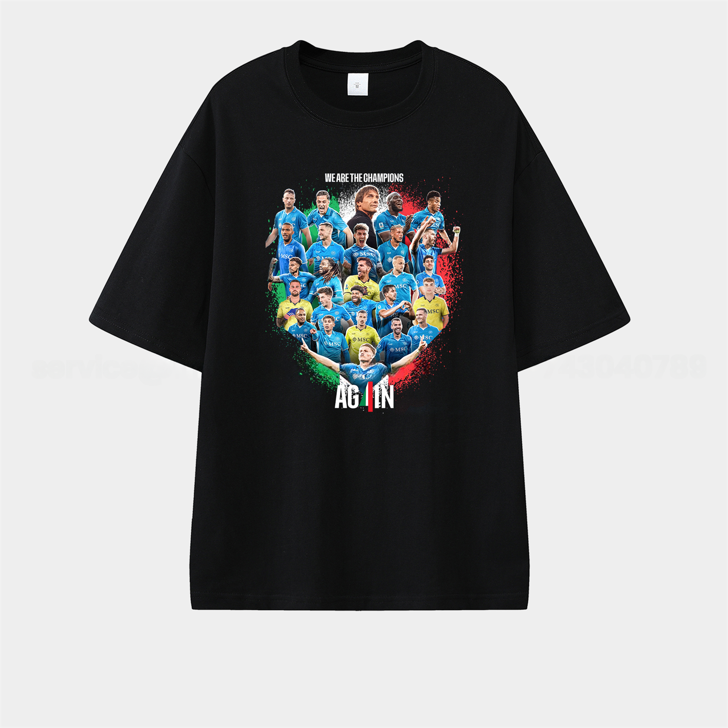 Napoli AG4IN 2025 We Are The Campion Unisex Pure Cotton T-shirt - Unitedfutballjersey