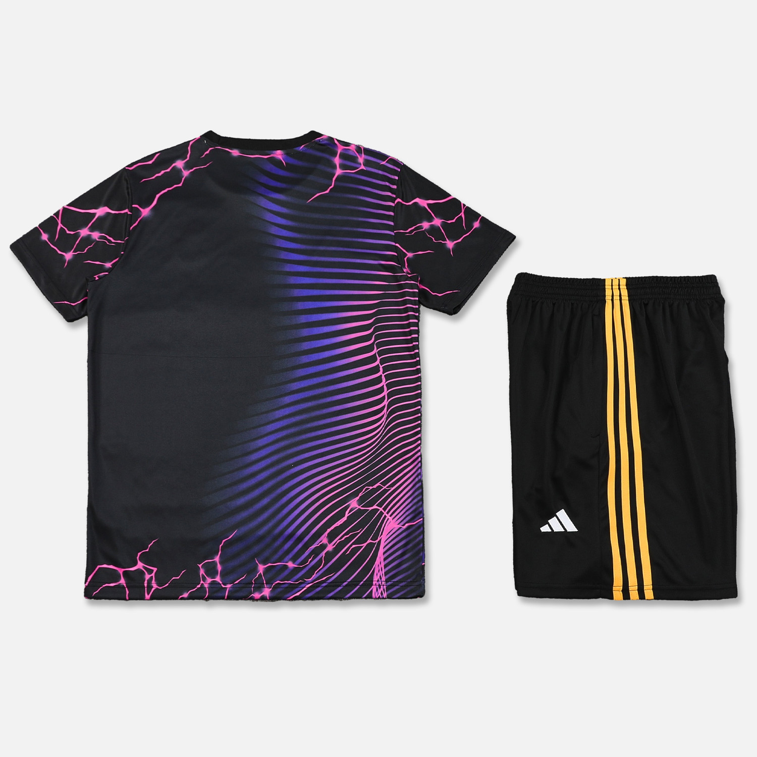 Real Madrid 24-25 Short-Sleeve Training Set - Purple Leopard Top & Black Shorts - Unitedfutballjersey
