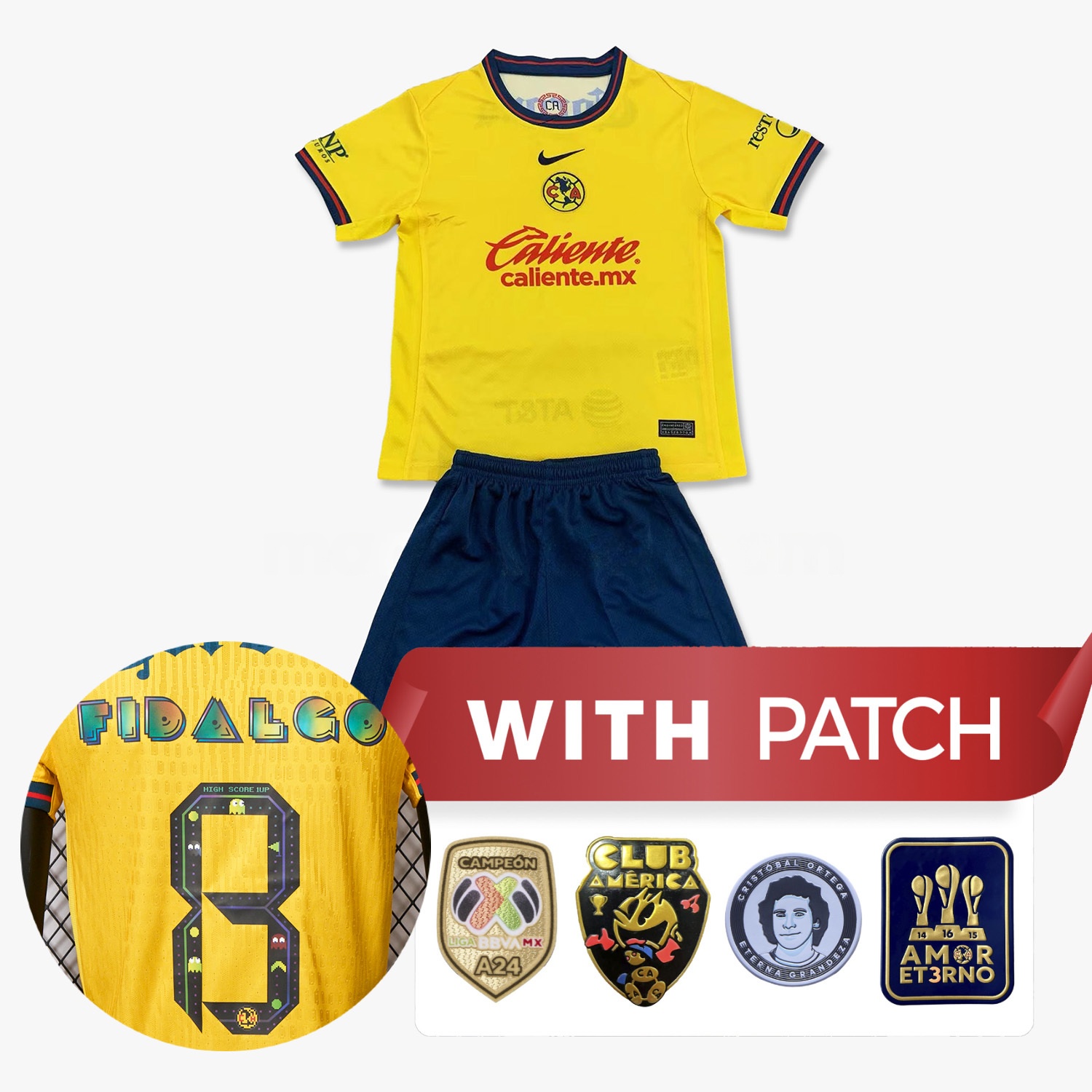 【Pac-Man Version Font】Club América 24-25 Home Kids Kit - Unitedfutballjersey