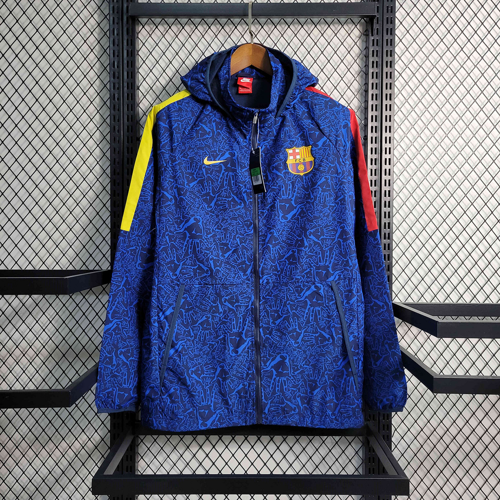 B.A.R.S.A 23-24 Blue Pattern Player Windbreaker - Unitedfutballjersey