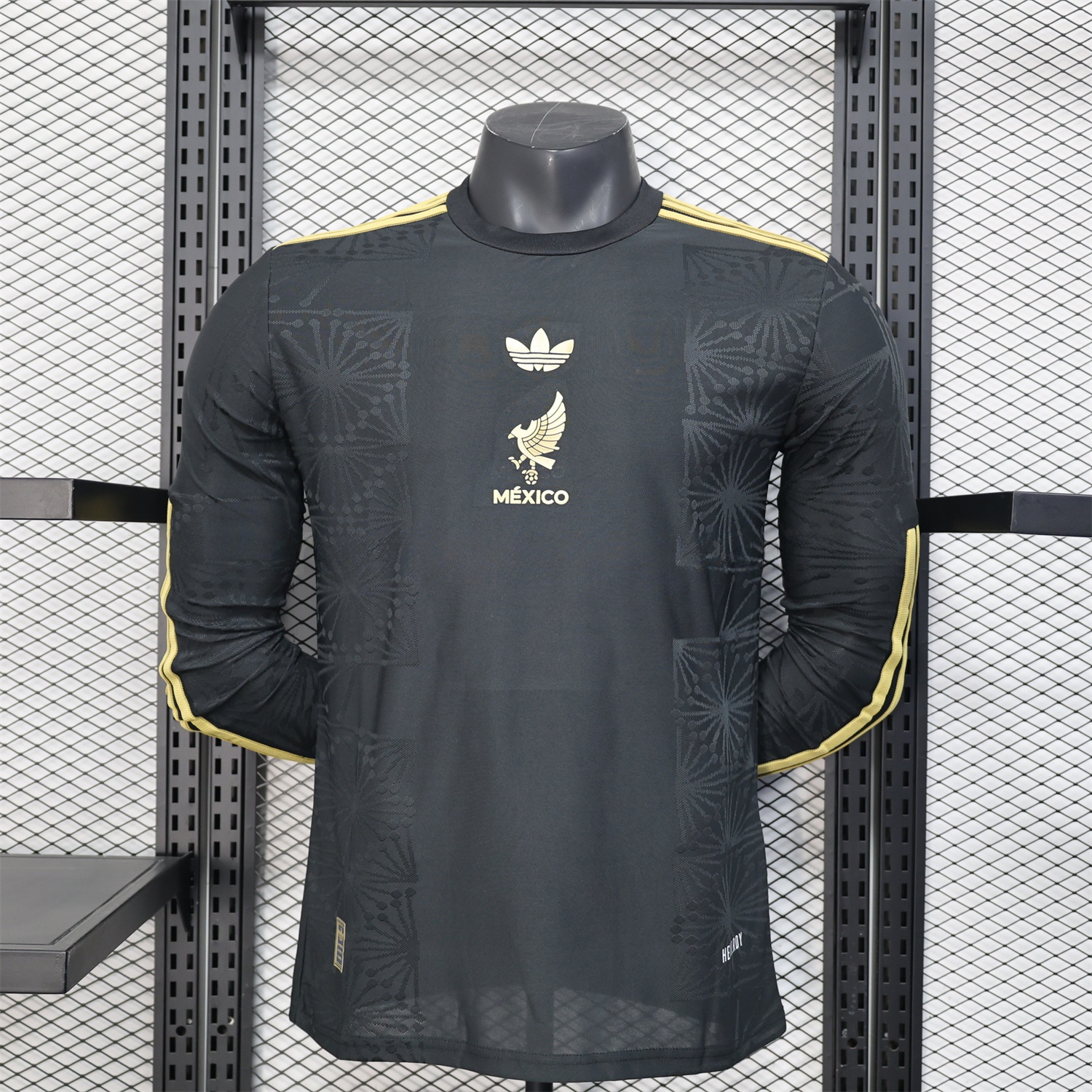 Mexico 2025 Gold Cup Black Long Sleeves Jersey - Player Version - Unitedfutballjersey