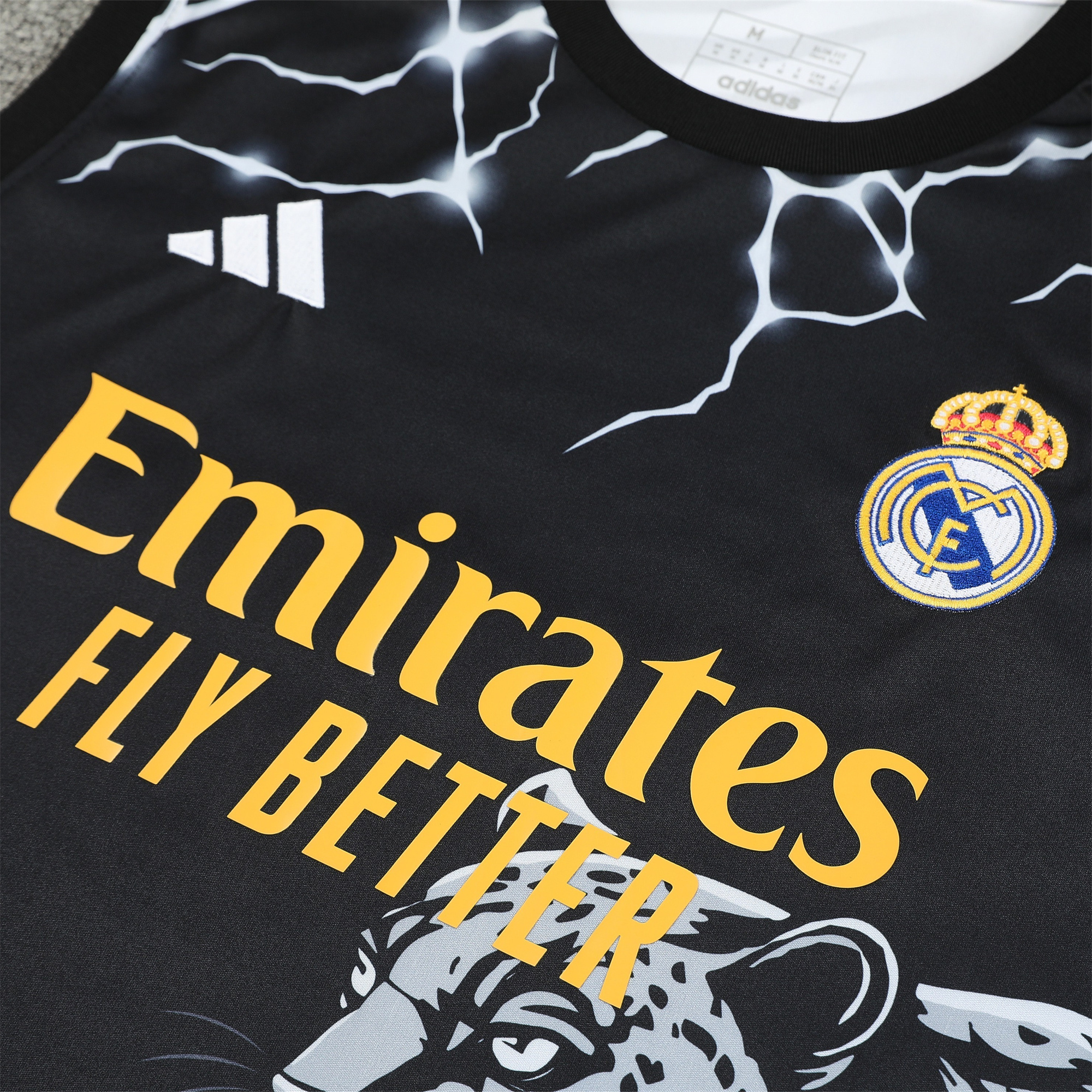 Real Madrid 24-25 Vest Training Set - White & Black Leopard - Unitedfutballjersey