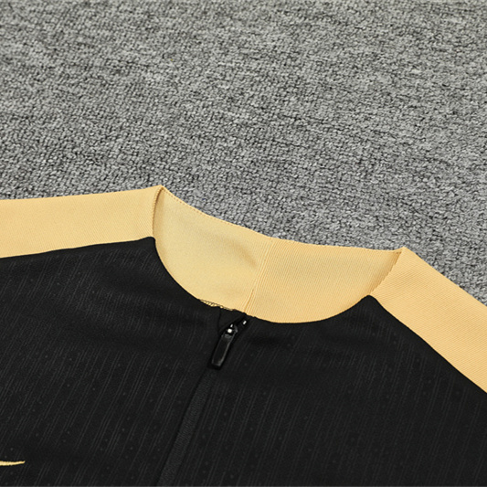 B.A.R.S.A 24-25 Long Sleeve Training Set - Player Version - Black Gold - Unitedfutballjersey