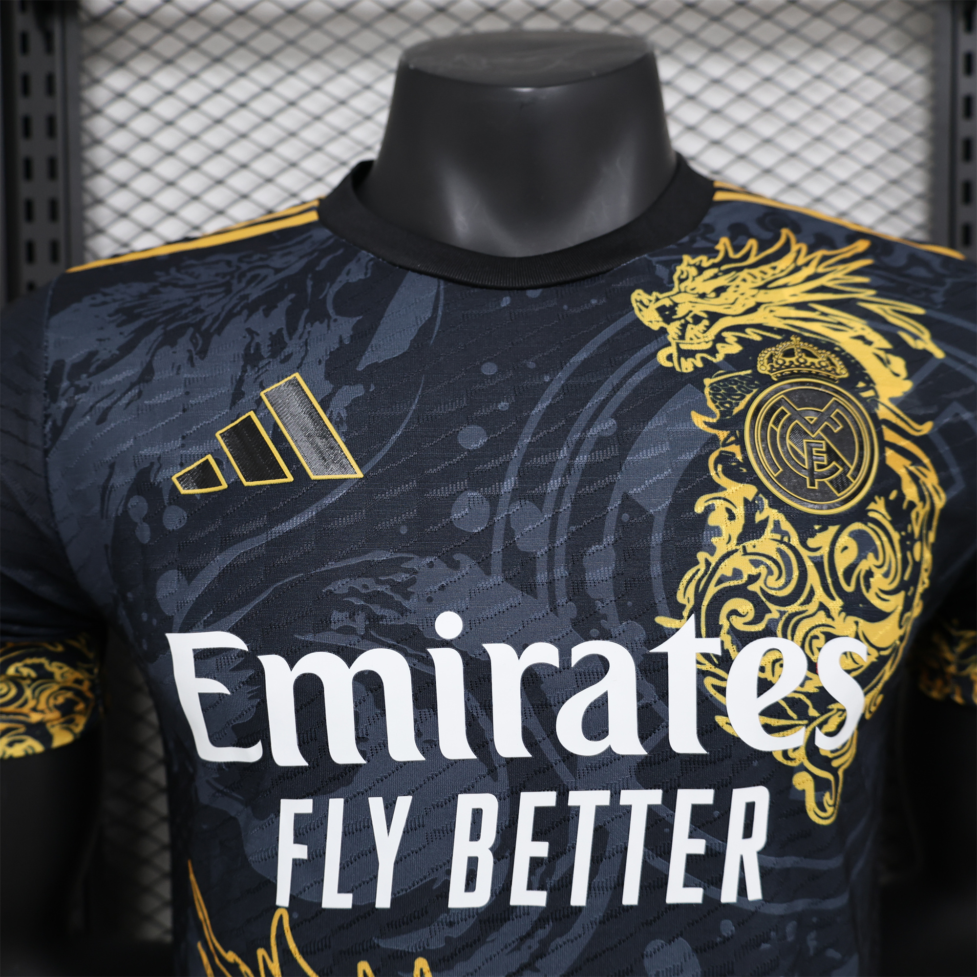 Real Madrid 24-25 Gold Loong Black Special Edition Jersey - Player Version - Unitedfutballjersey