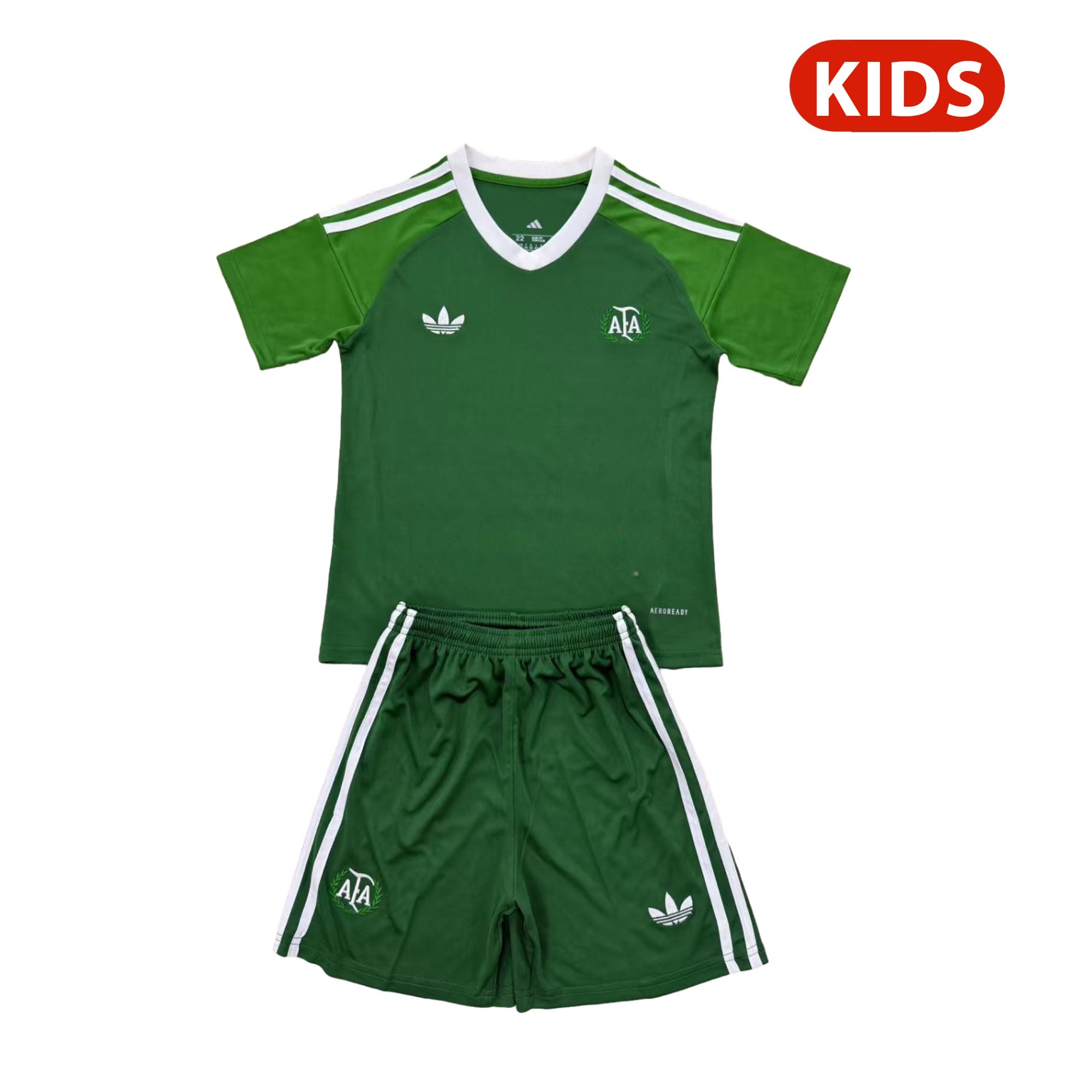 Argentina 25-26 Throwback Trefoil Green Goalkeeper Kids Kit - Unitedfutballjersey