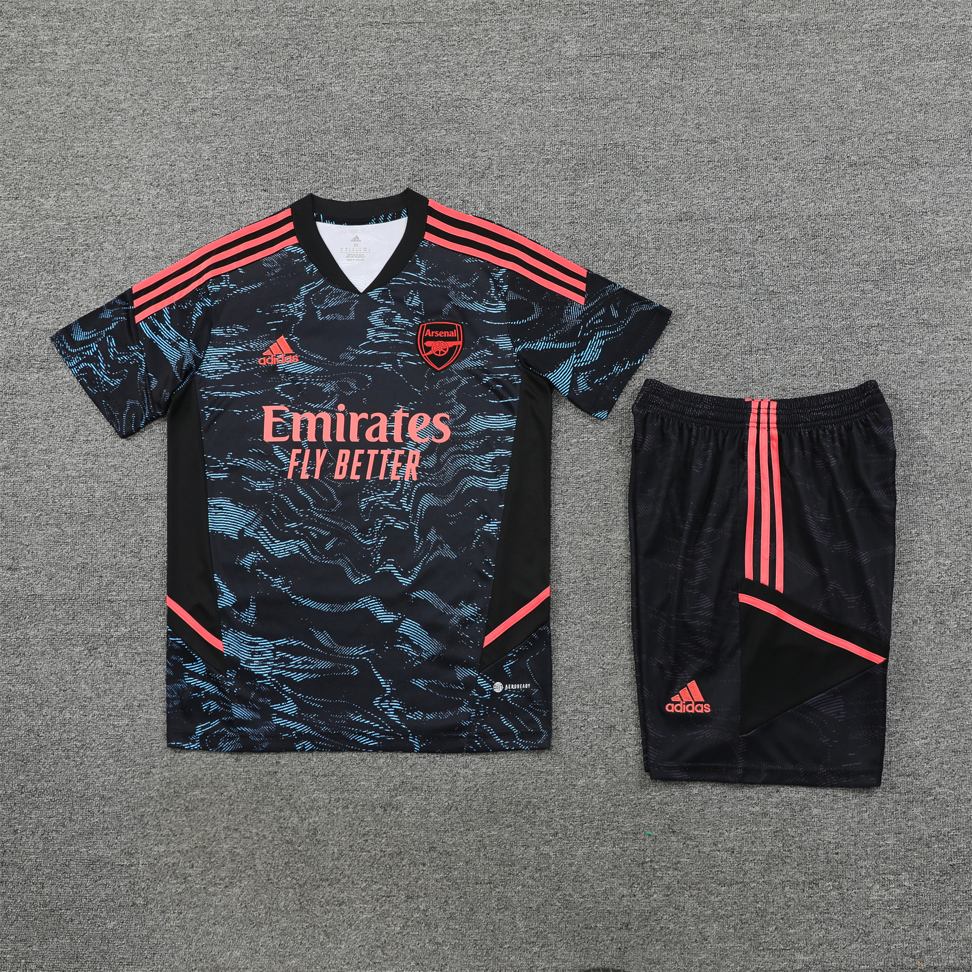 Arsenal 23-24 Short-Sleeve Training Set - Blue & Orange - Unitedfutballjersey