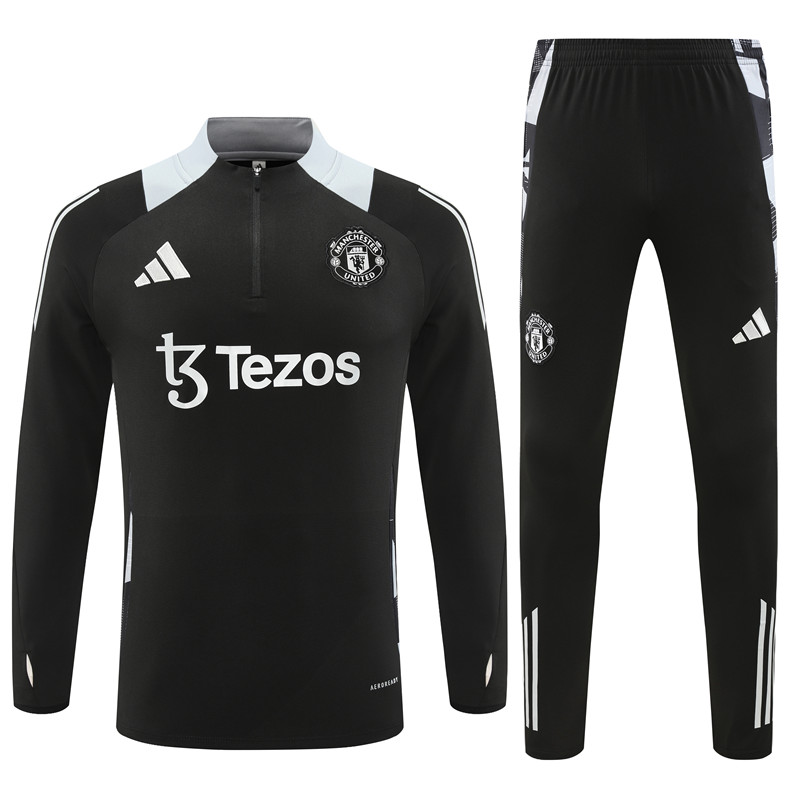 Manchester United 24-25 Kids Long Sleeve Training Set - Black - Unitedfutballjersey