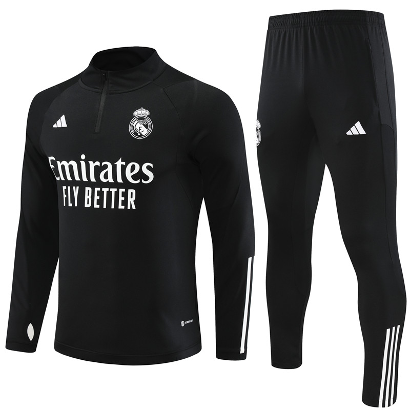 Real Madrid 23-24 Long Sleeve Training Set - Black - Unitedfutballjersey