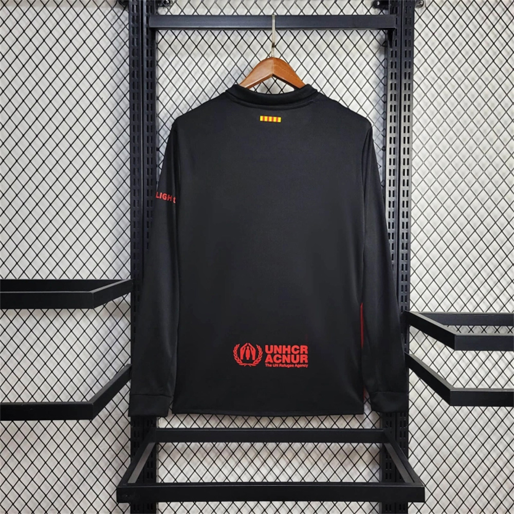 Barcelona 24-25 Away Long Sleeve Jersey with Big Logo - Fans Version - Unitedfutballjersey