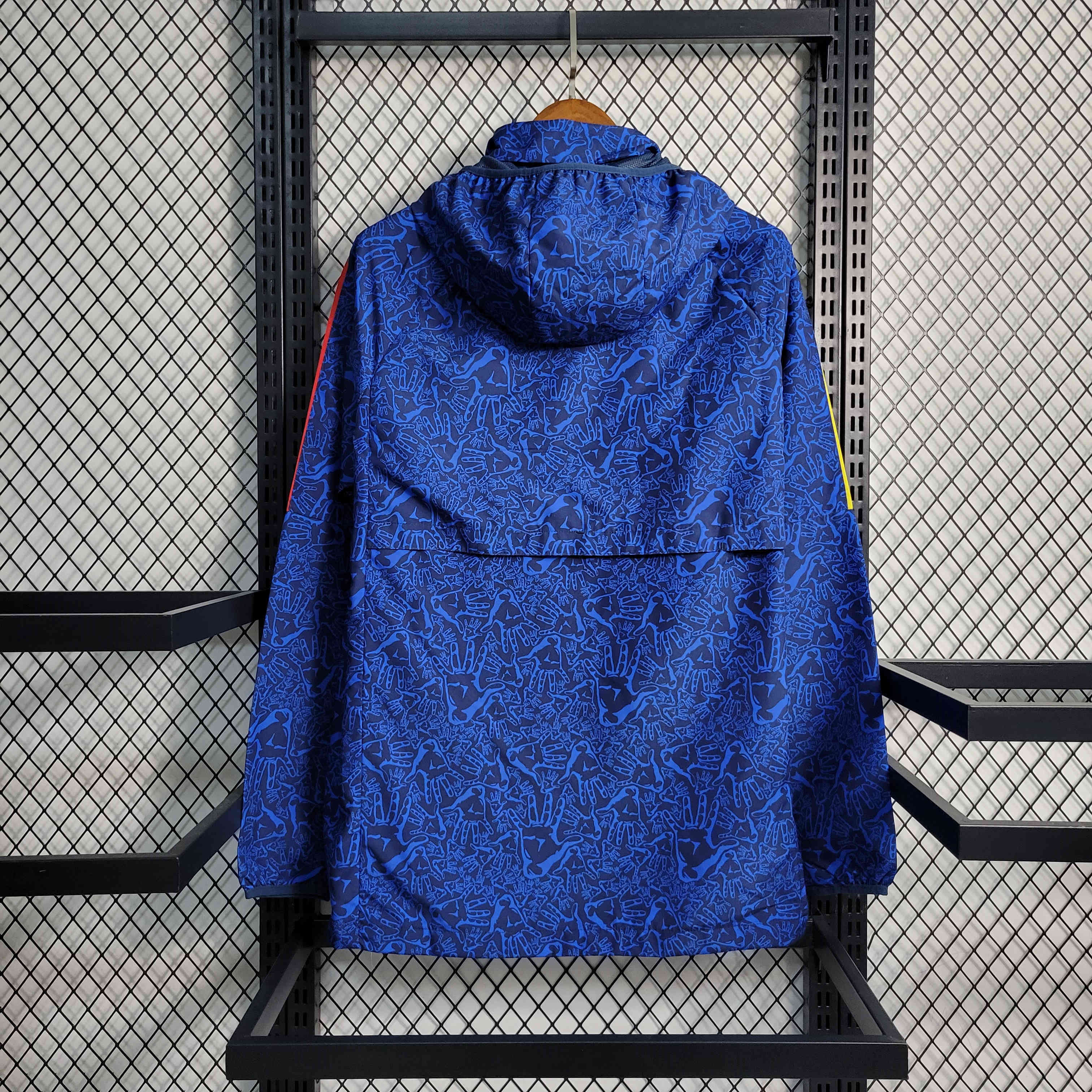 B.A.R.S.A 23-24 Blue Pattern Player Windbreaker - Unitedfutballjersey