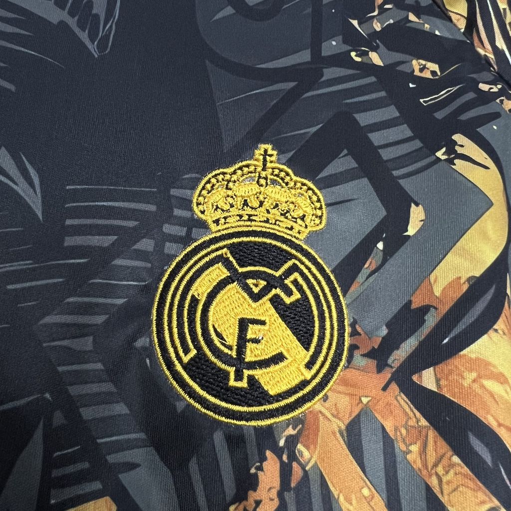Real Madrid 24-25 Black and Gloden Lion Jersey - Fans Version - Unitedfutballjersey