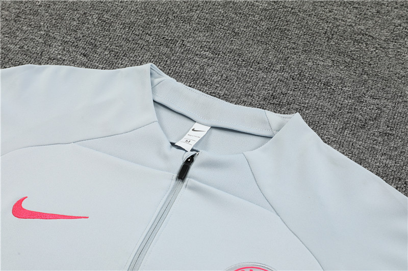 Paris Saint-Germain PSG 23-24 Long Sleeve Training Set -Light Grey - Unitedfutballjersey