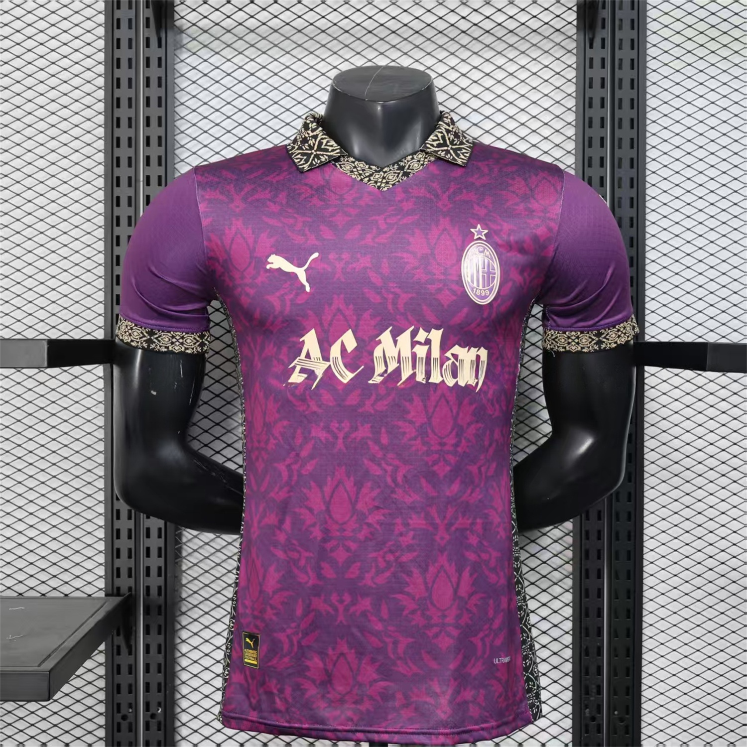 AC Milan 25-26 Team Name Advertisement Purple POLO Special Jersey - Player Version - Unitedfutballjersey