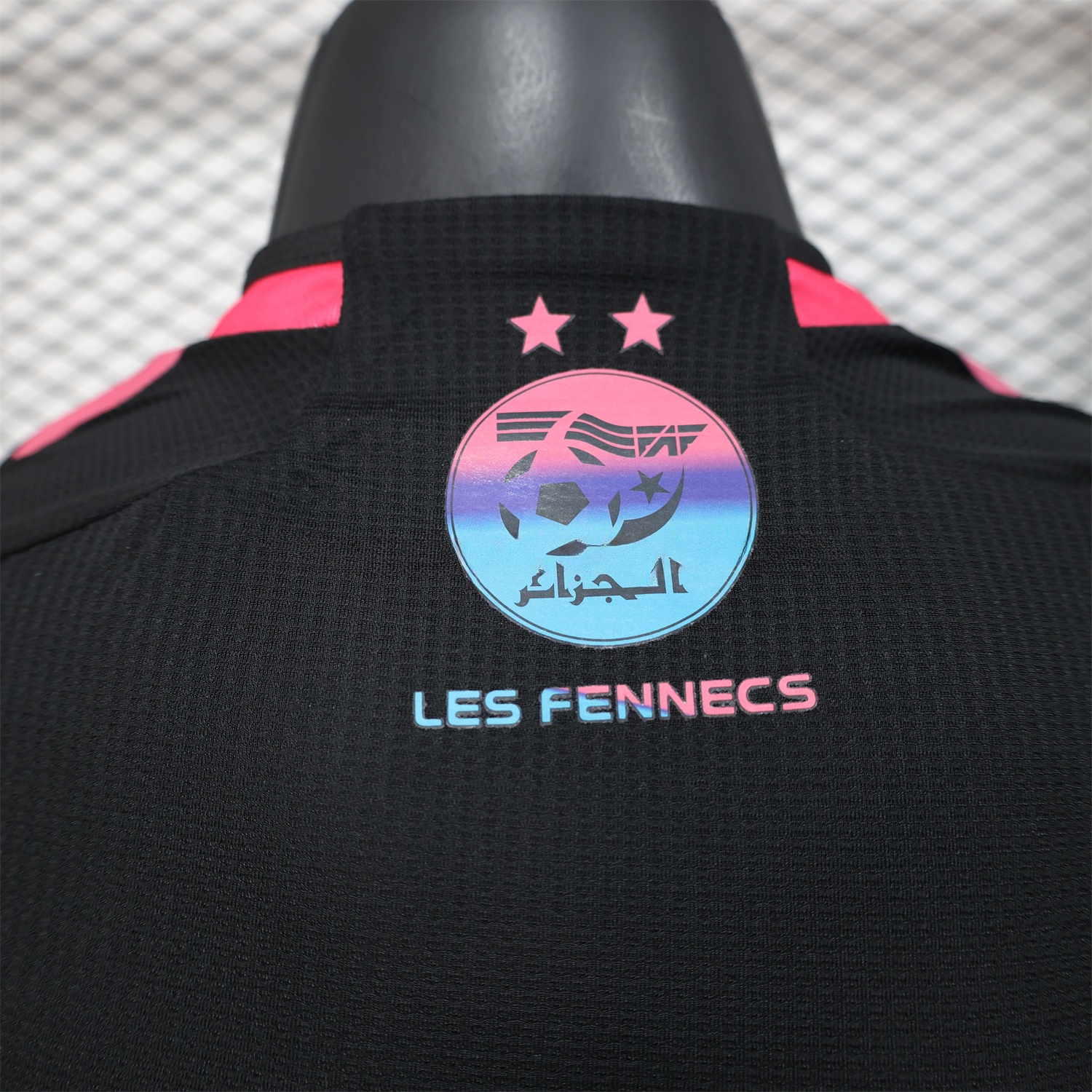 Algeria 25-26 Pure Black with Fluorescent Green Powder Advertising Jersey - Player Version - Unitedfutballjersey