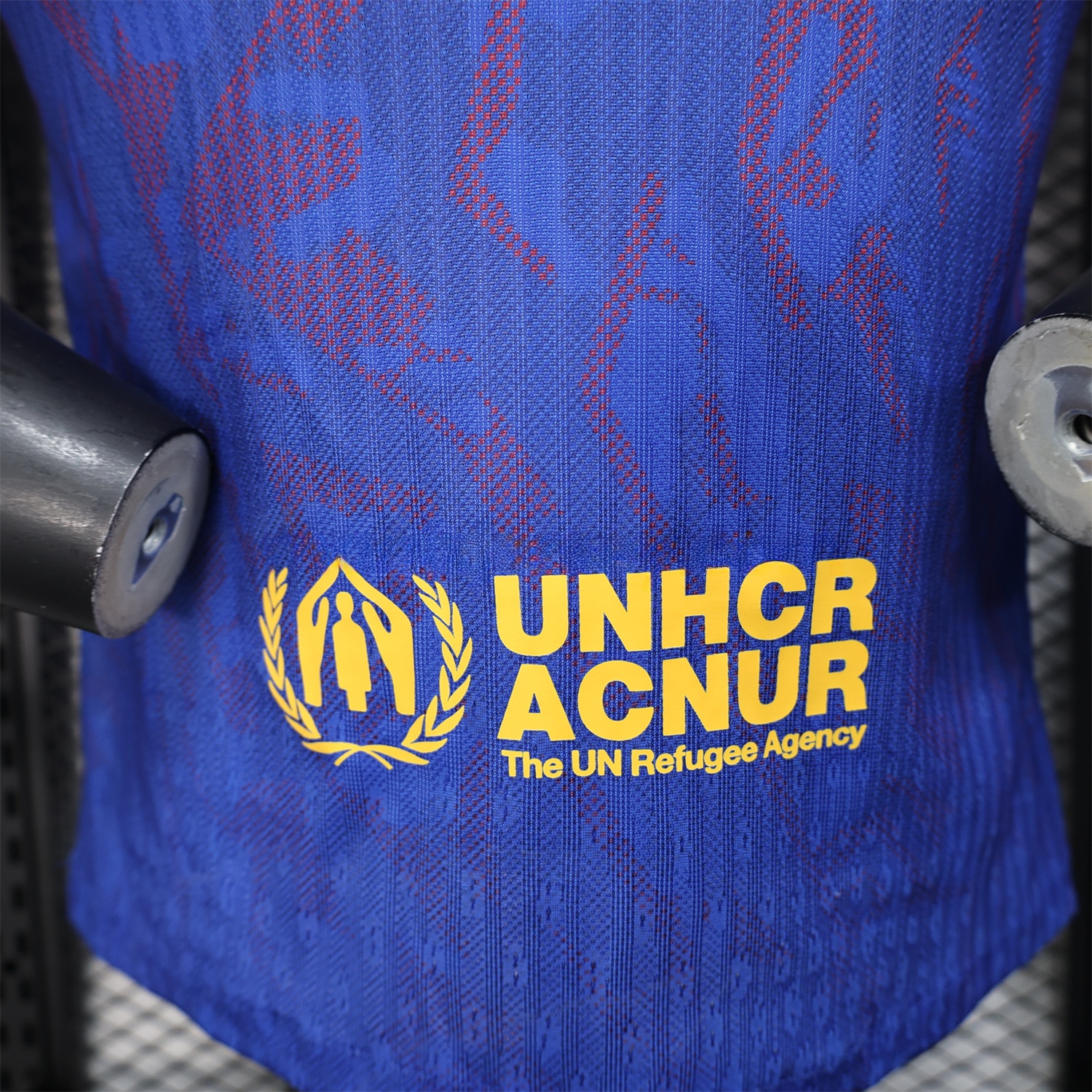 Barcelona 25-26 Blue Gradient and Red Shaped Pattern Pattern Jersey - Player Version - Unitedfutballjersey