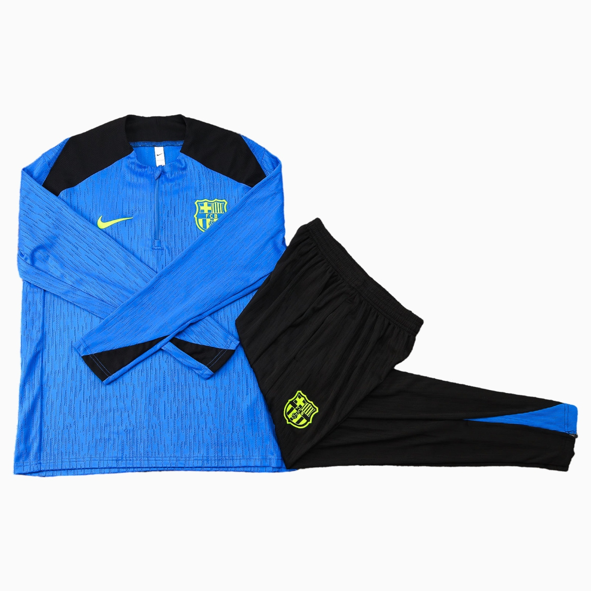 B.A.R.S.A 24-25 Long Sleeve Training Set - Player Version - Blue Top and Black Pants - Unitedfutballjersey