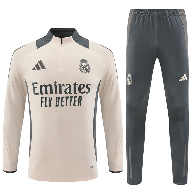 Real Madrid 24-25 Kids Long Sleeve Training Set - Apricot - Unitedfutballjersey