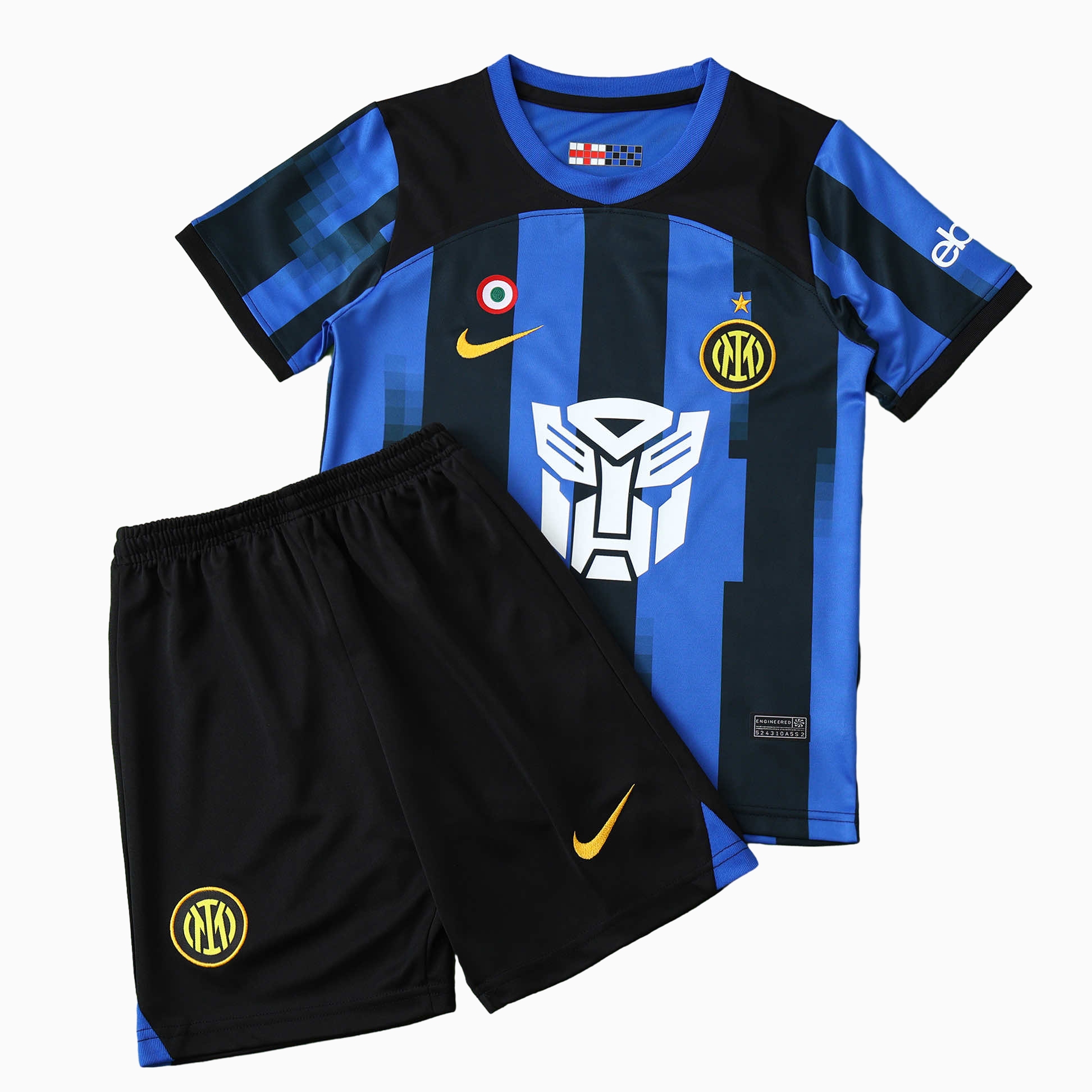 Inter Milan 23-24 Home Stadium Transformers Edition Kids Kit - Unitedfutballjersey