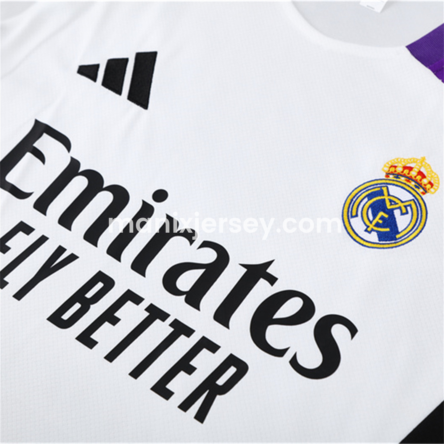 Real Madrid 24-25 Short-Sleeve Training Set - White with Purple - Unitedfutballjersey