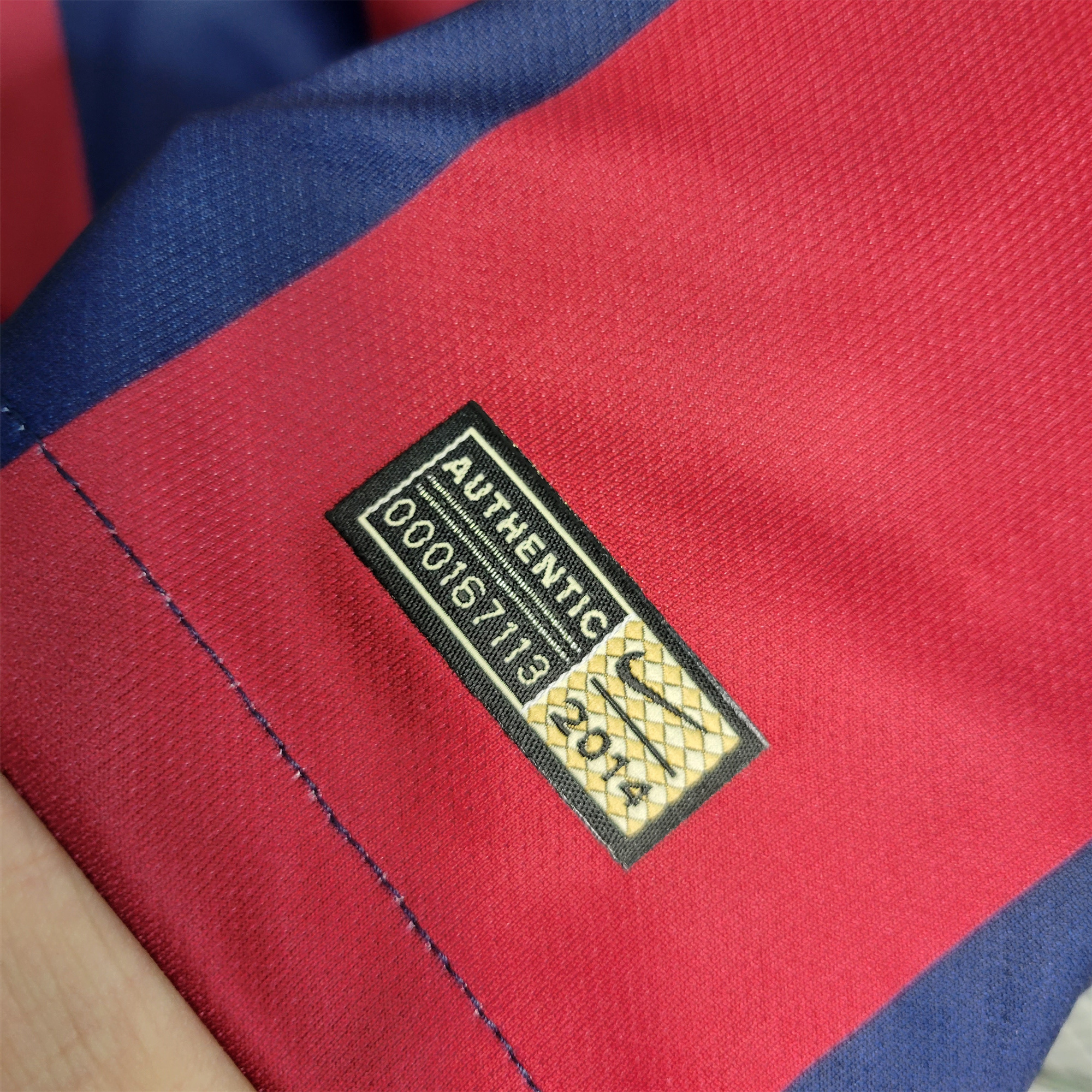 Retro Barcelona 14-15 Home Stadium Long Sleeve Jersey - Unitedfutballjersey