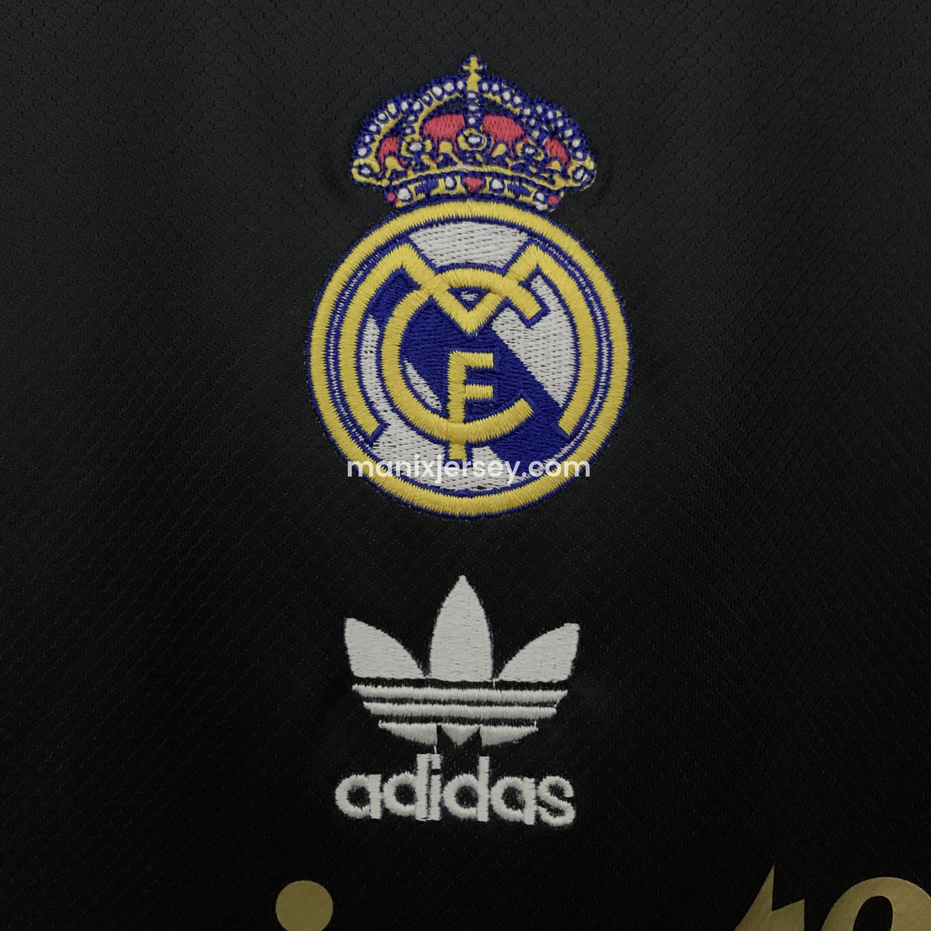 Real Madrid 25-26 Black Gold White Three Bars Jersey - Fans Version - Unitedfutballjersey