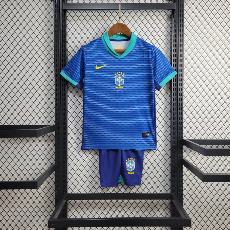Brazil 2024 Away Stadium Kids Kit - Unitedfutballjersey