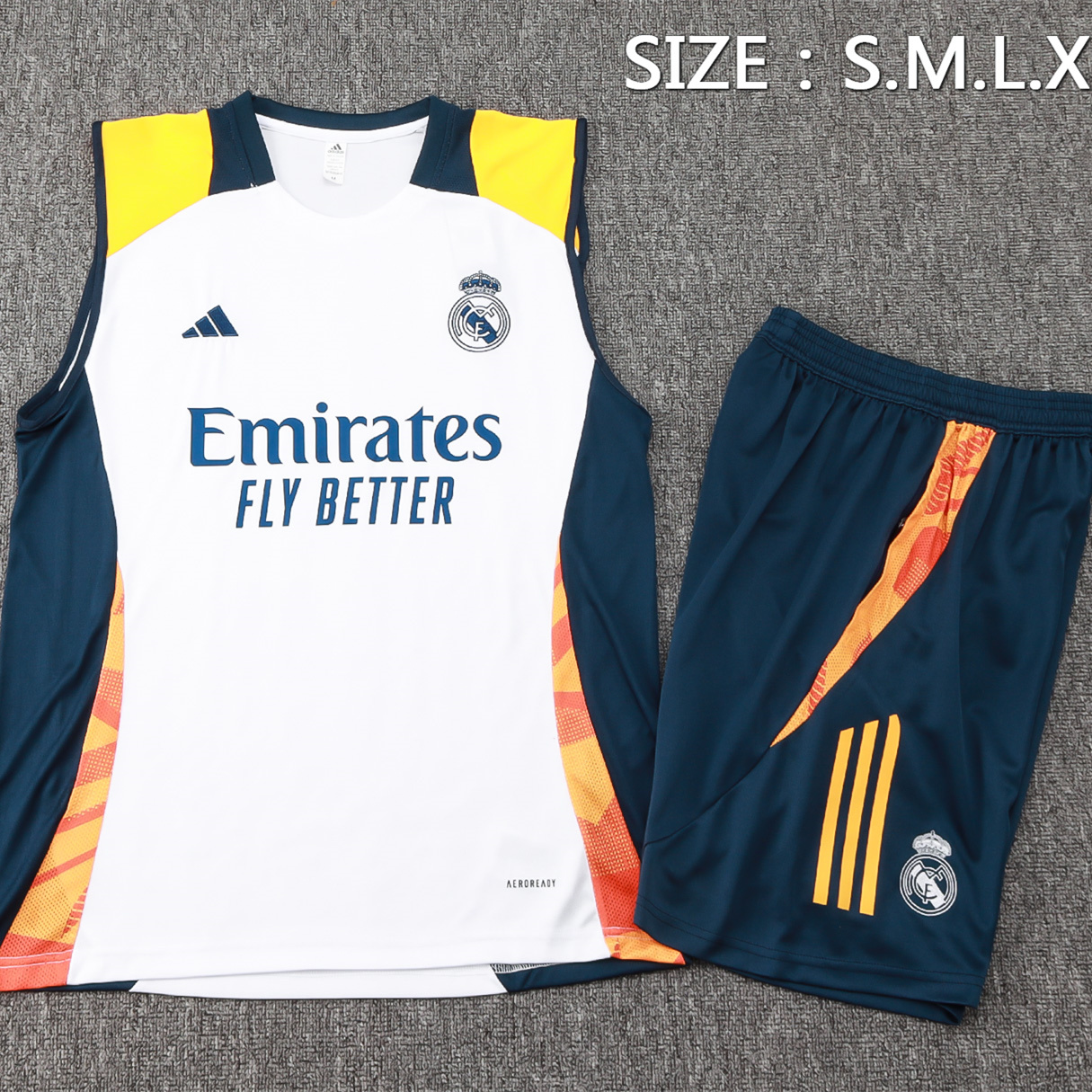 Real Madrid 24-25 Vest Training Set - White - Unitedfutballjersey