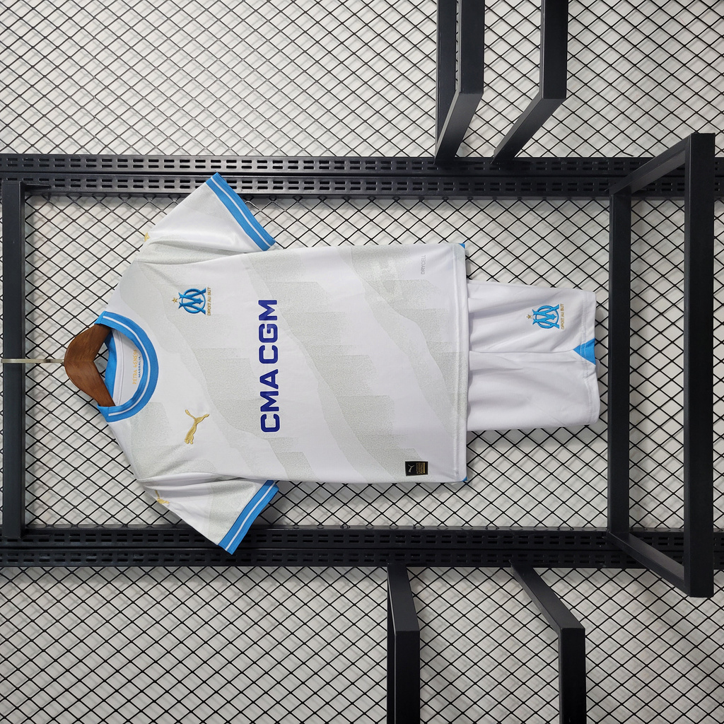 Marseille 23-24 Home Kids Kit - Unitedfutballjersey