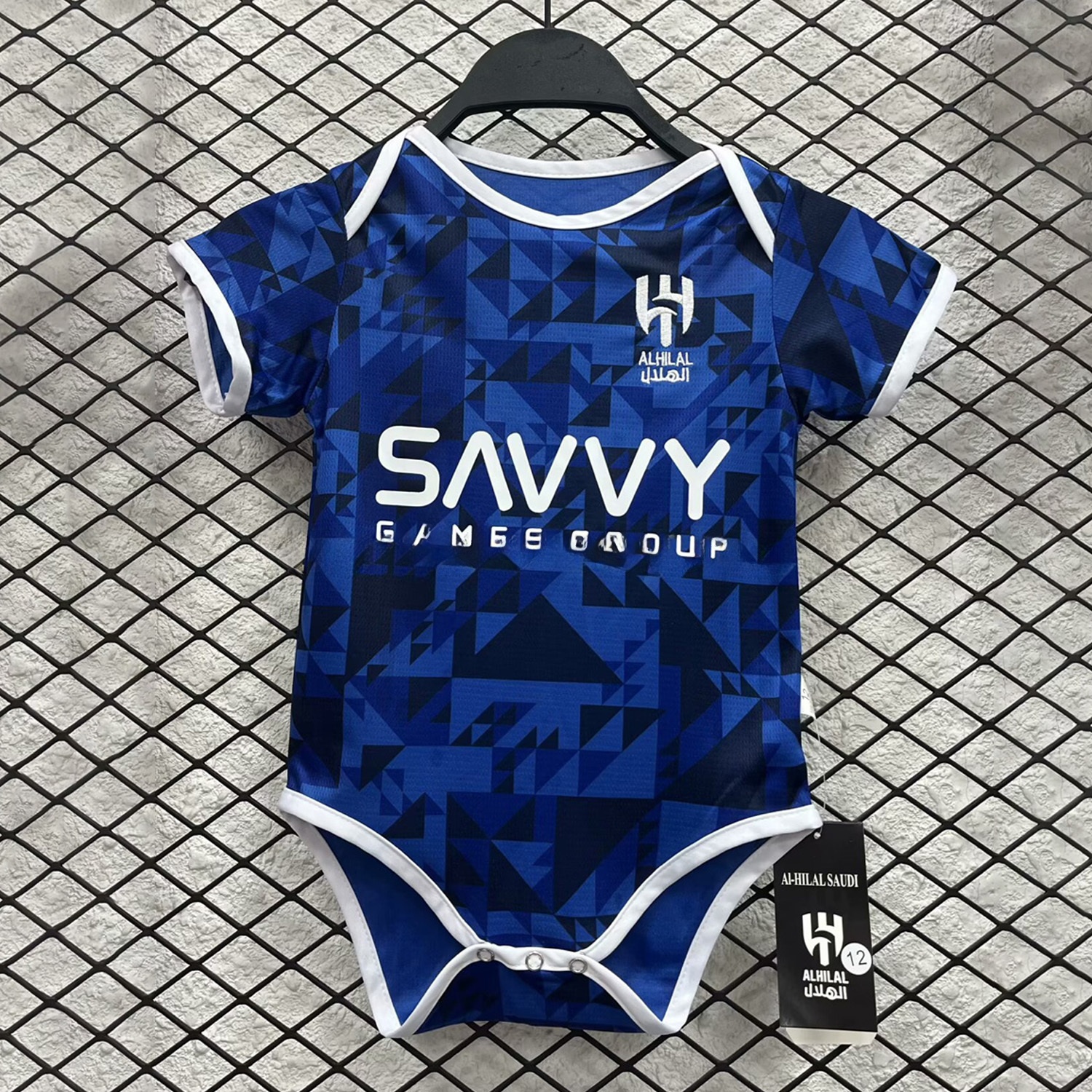 Al Hilal Riyadh Crescent 24-25 Home Baby Crawling Suit - Unitedfutballjersey
